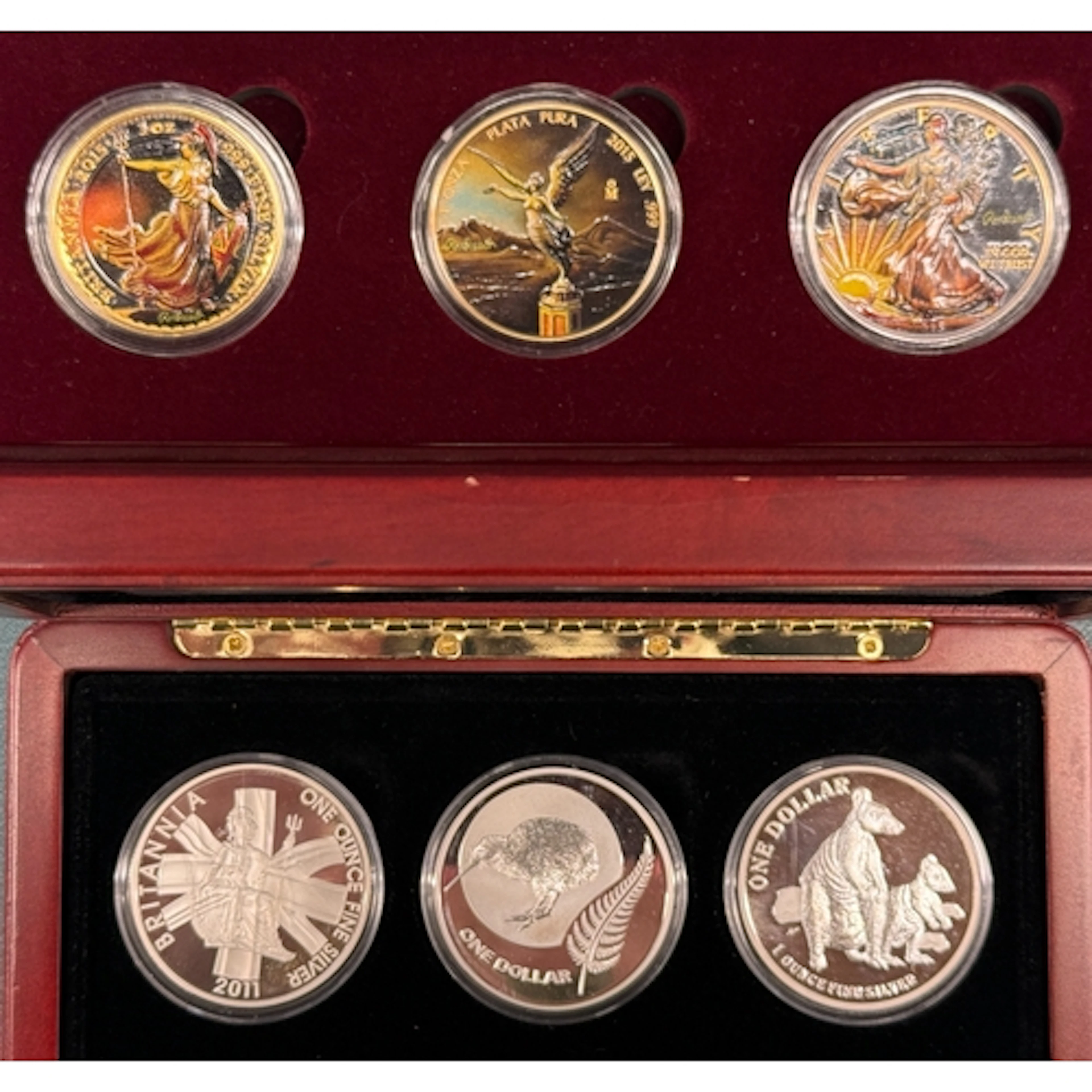 A six-coin 1oz silver world collection, comprising the 2015 ...