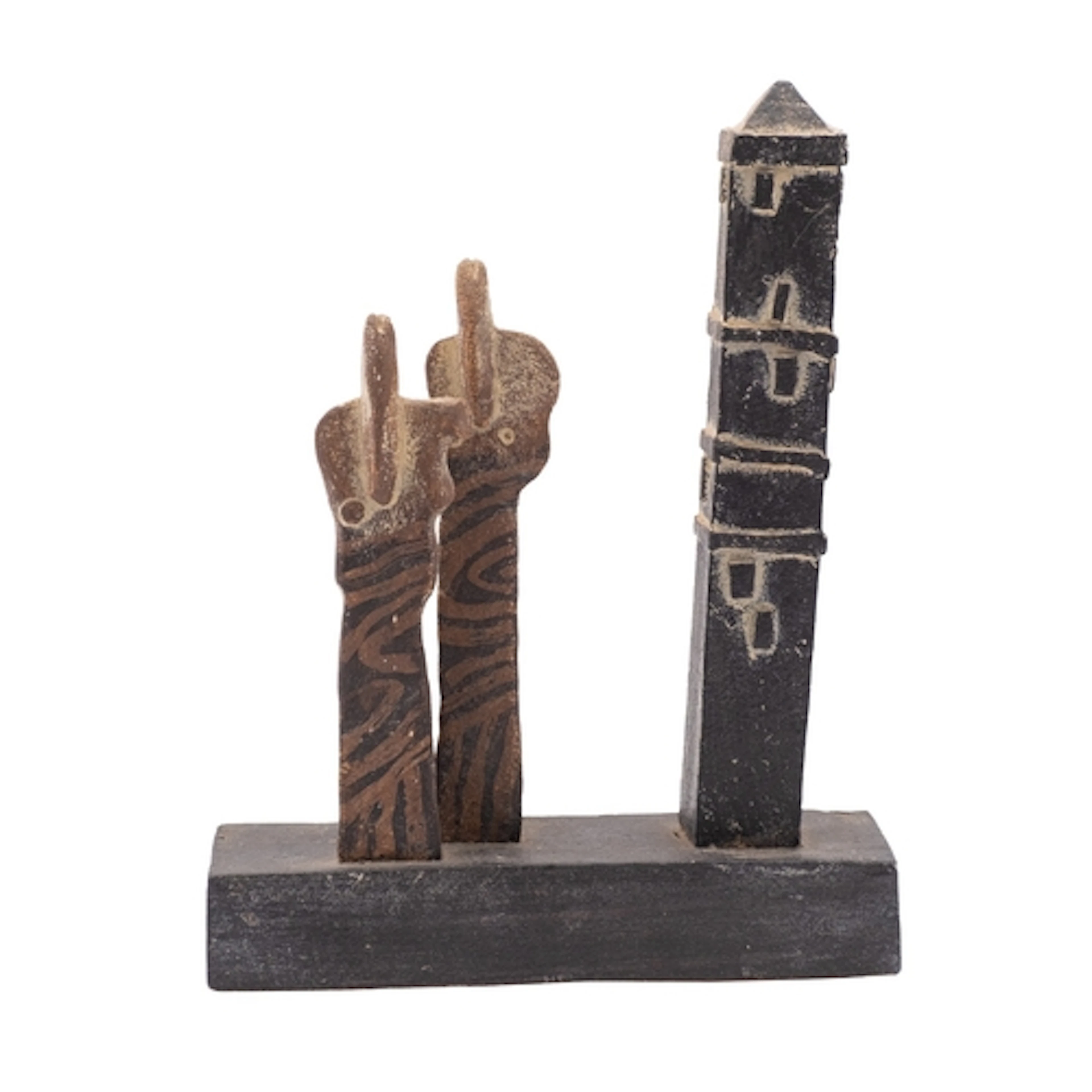 *John Maltby [1936 - 2020] a stoneware sculpture 'Two figure...