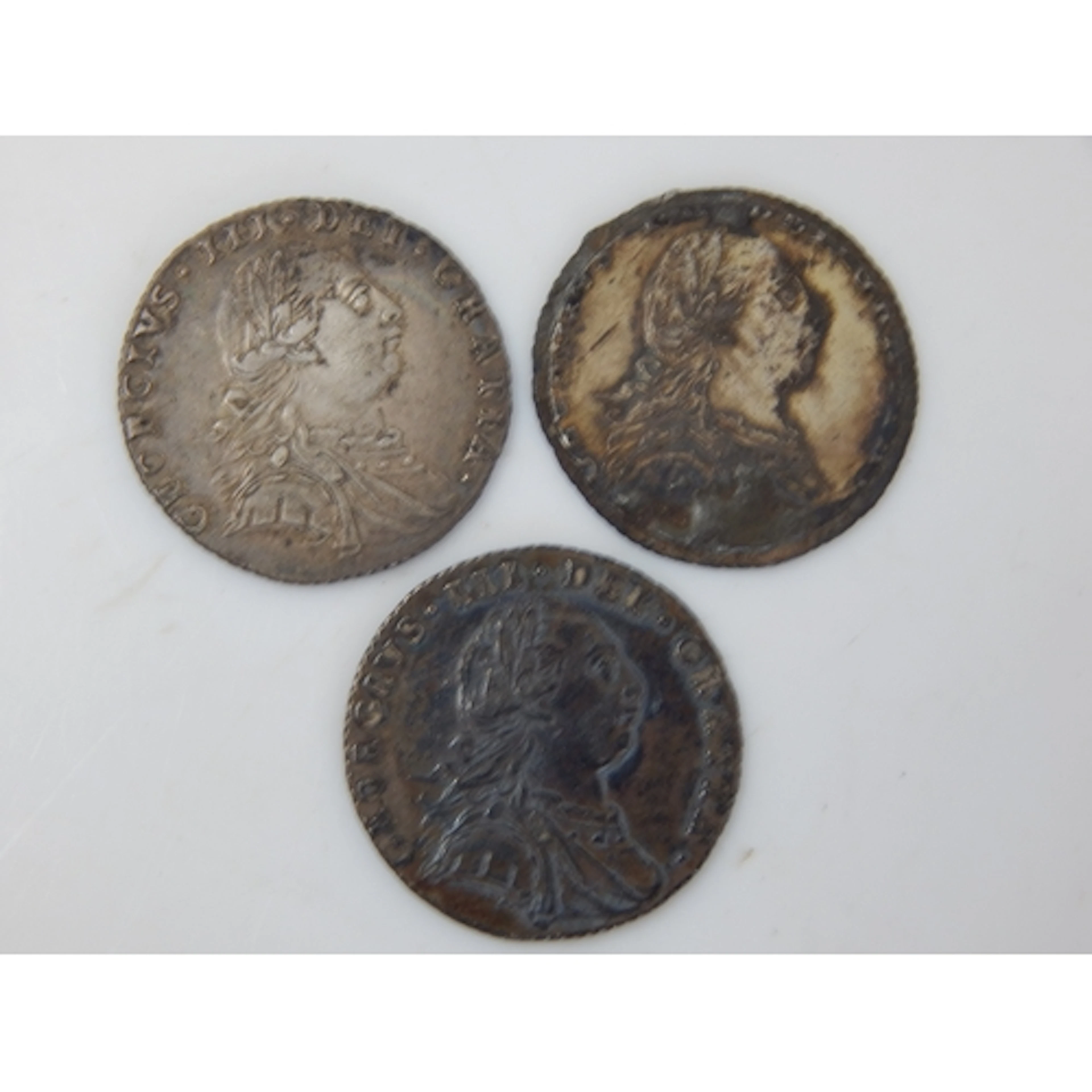 George III Silver Shillings 1787 (3)