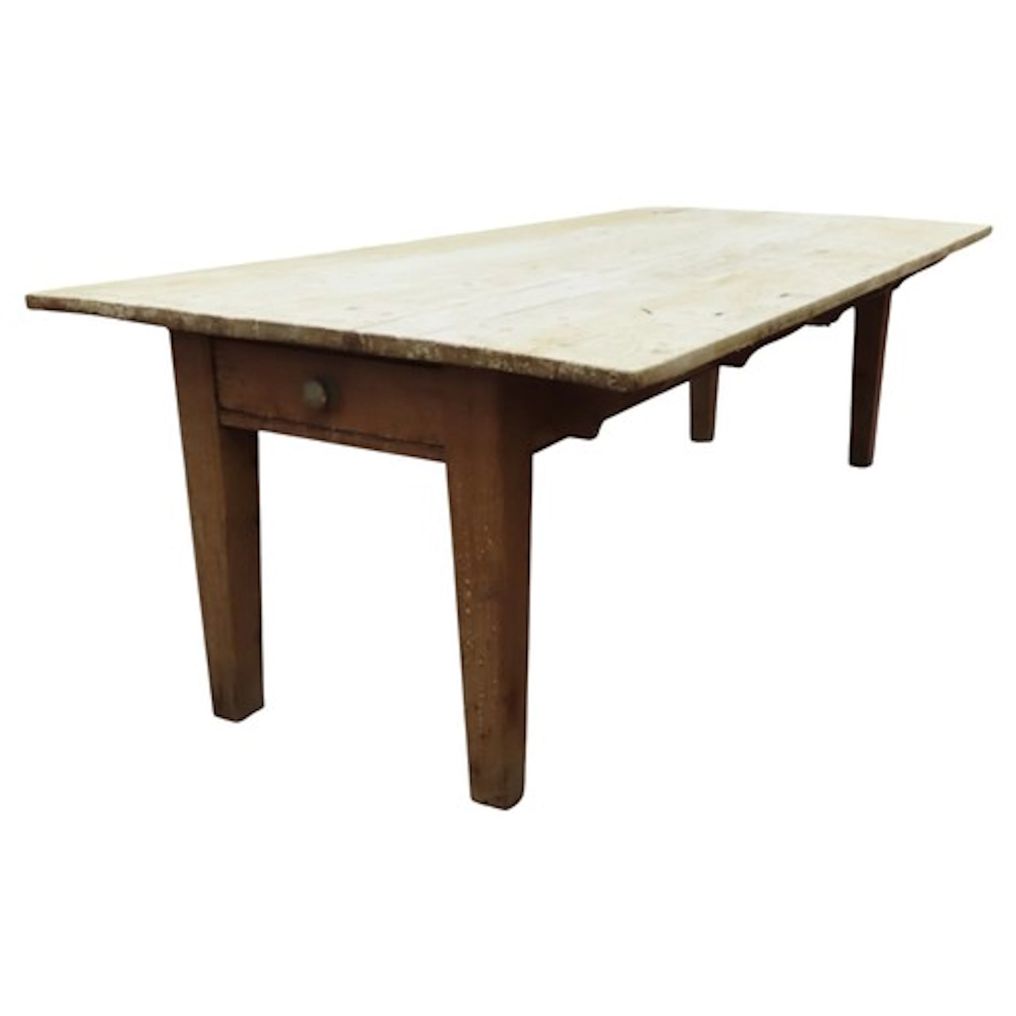 A substantial 19th Century country house pine kitchen table ...