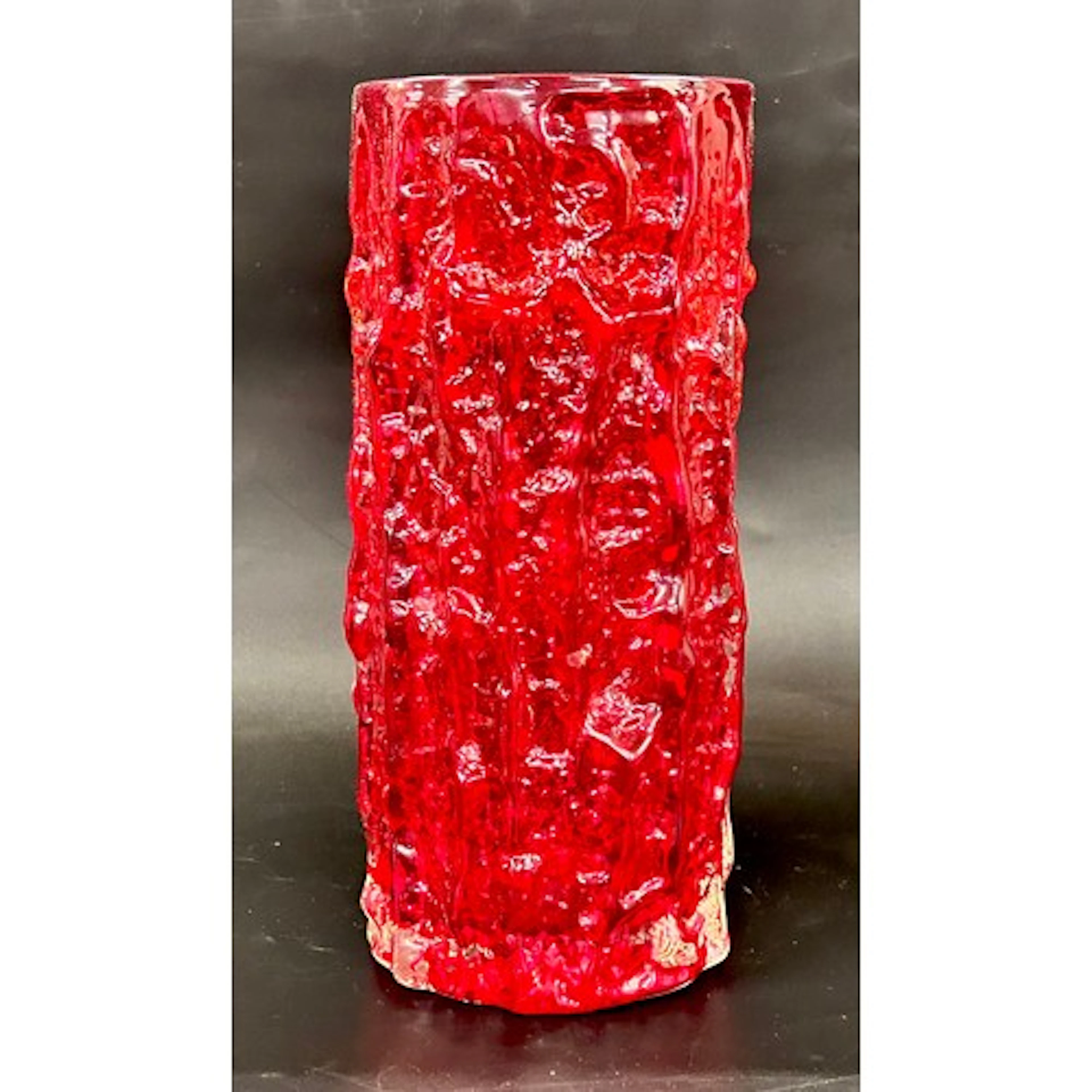 Geoffrey Baxter for Whitefriars; a textured glass Ruby Red B...