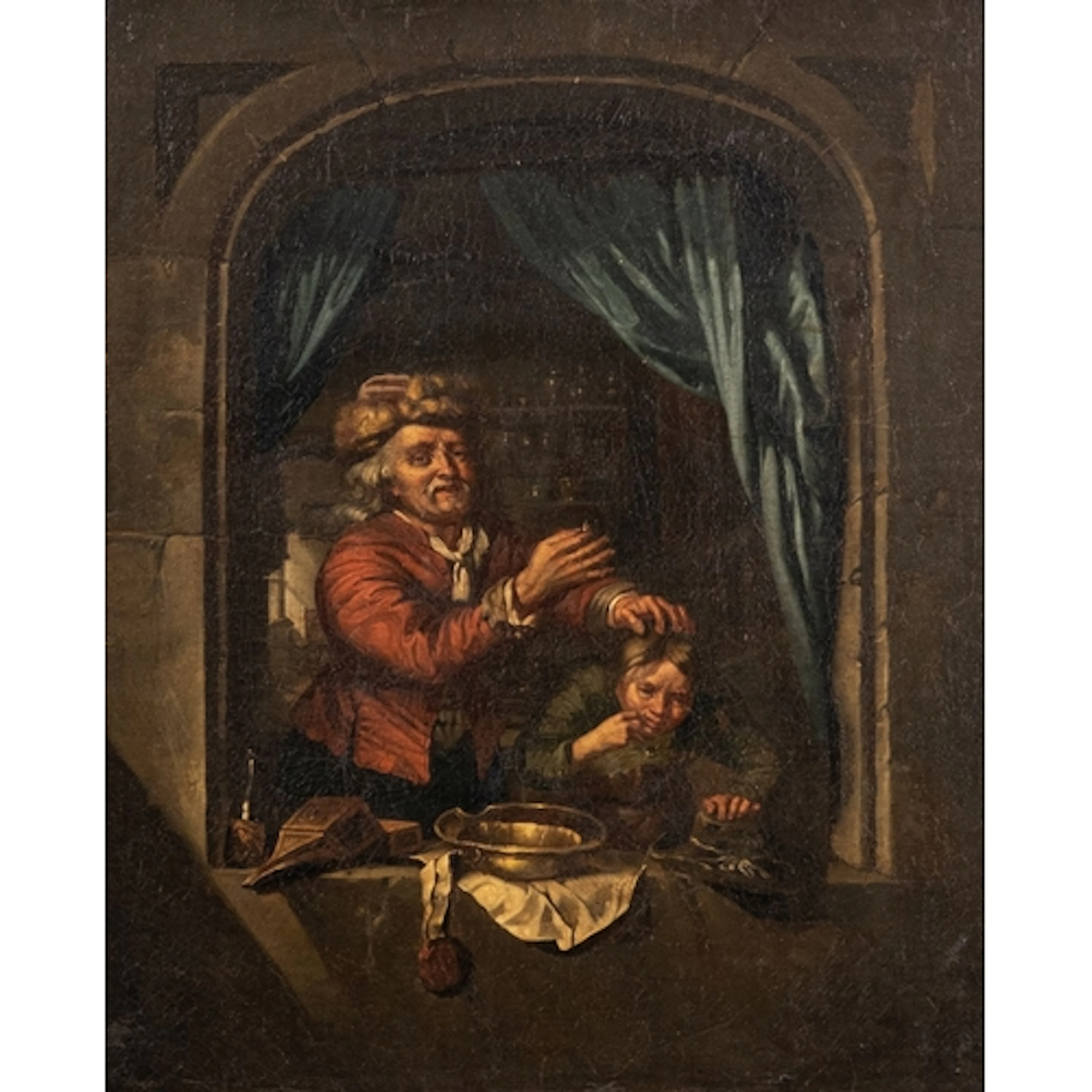 After Gerrit Dou (Dutch, 1613-1675) - Dentist and his patien...