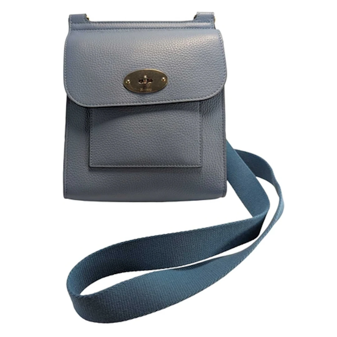 Mulberry - Small Antony - a Poplin Blue unisex purse bag. Po...