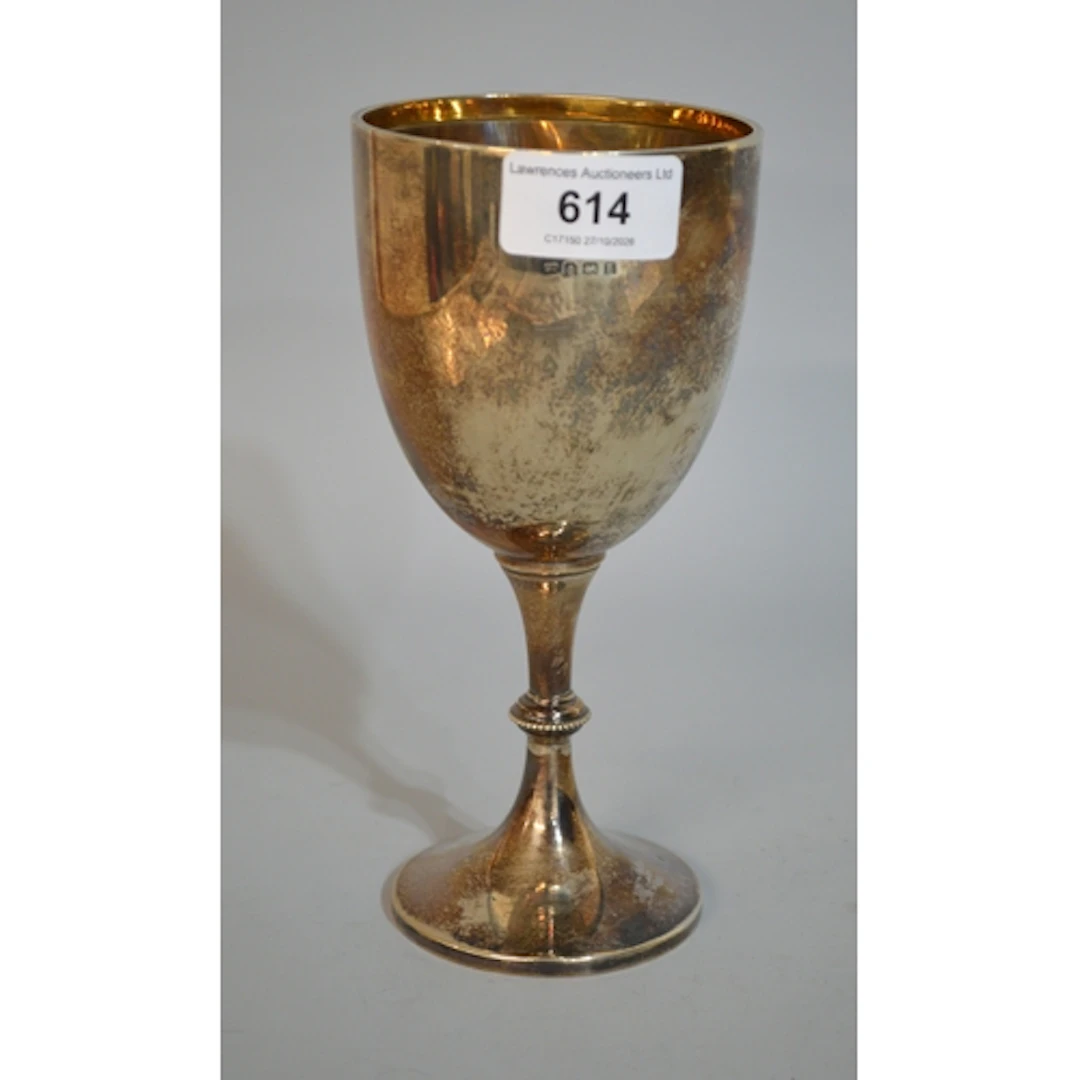 20th Century Birmingham silver goblet, 5.9oz t, 19cm high