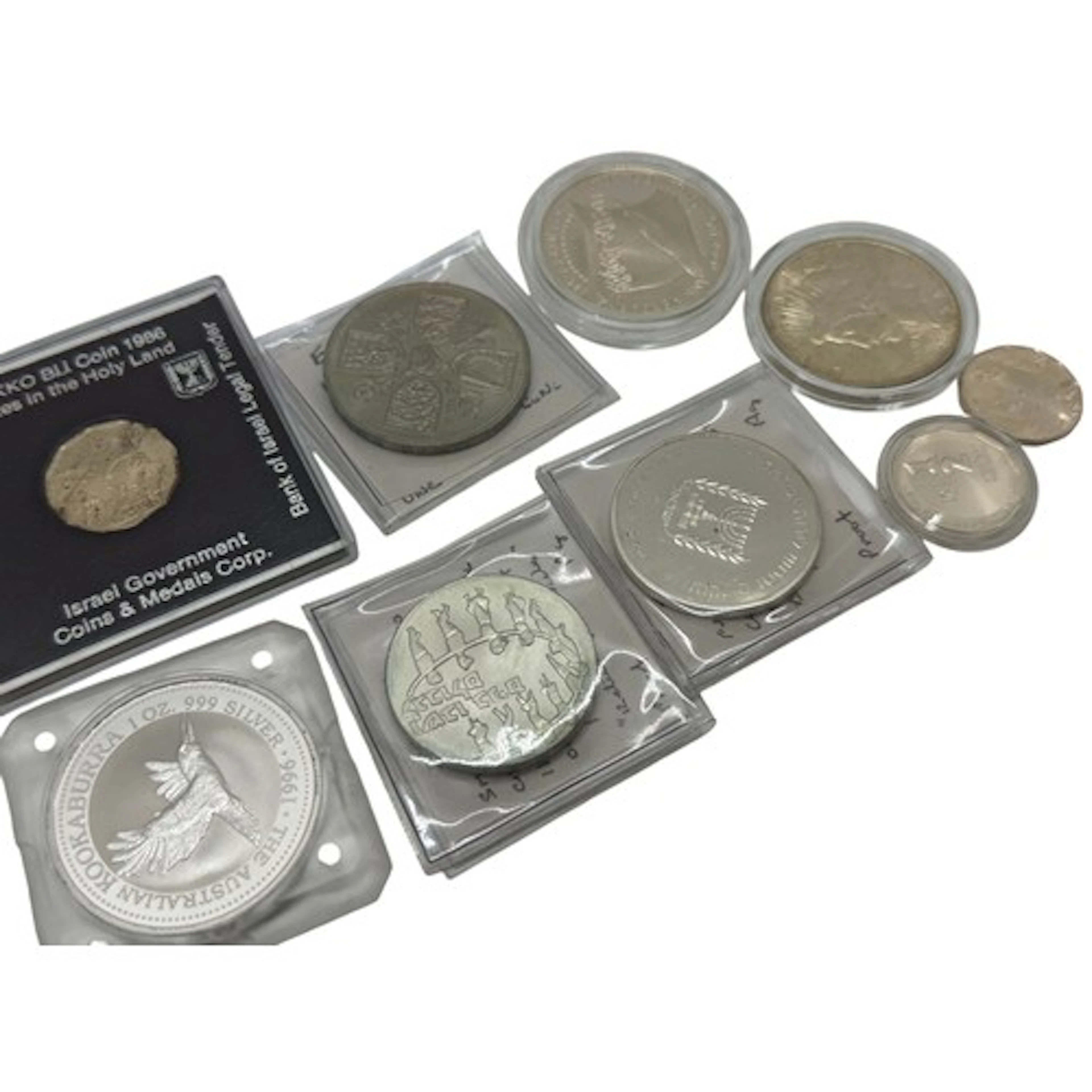 An Australian 1oz silver Kookaburra dollar, a 1928 American ...