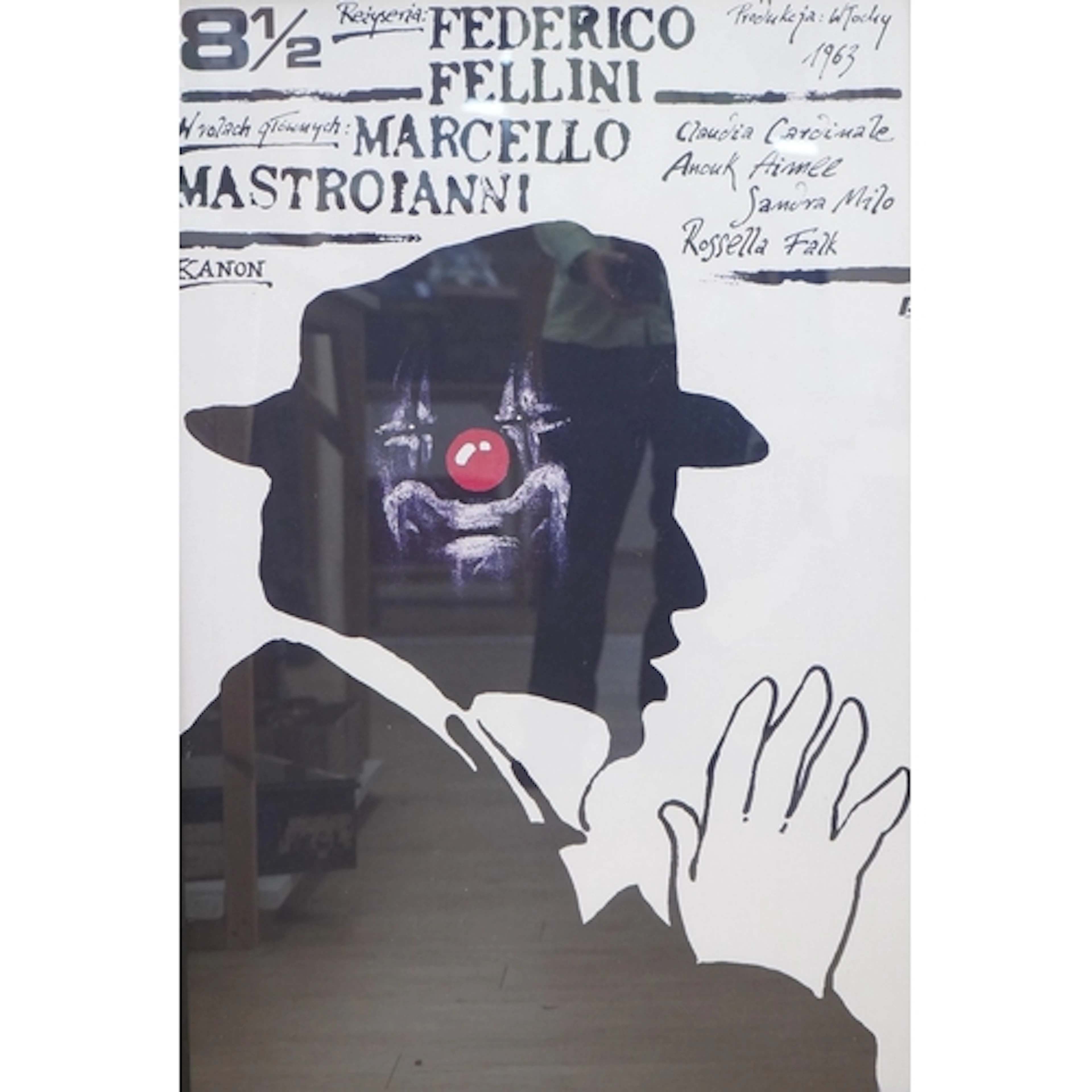 Federico Fellini, '8 1/2' mid century Polish movie poster, 1...