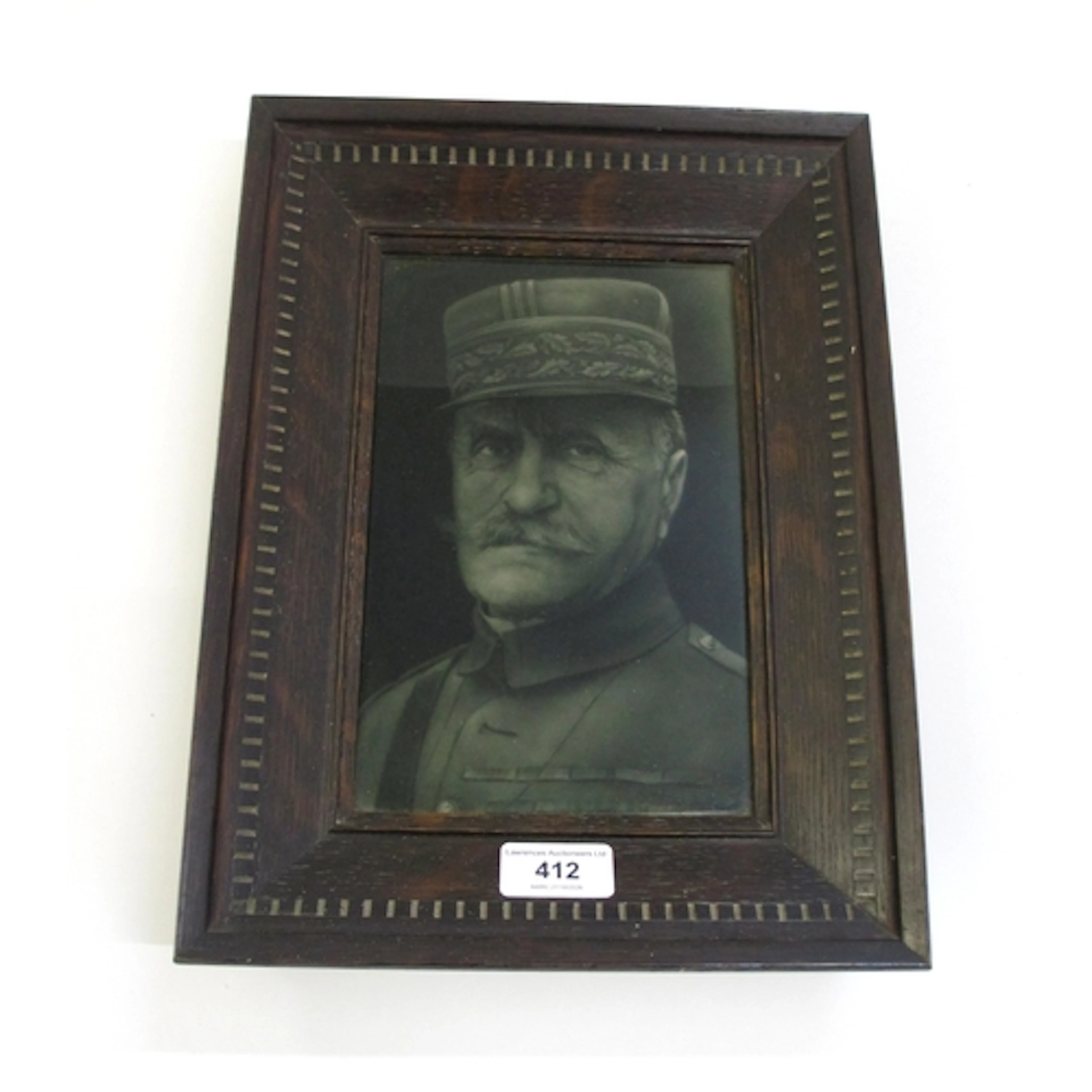 Porcelain tile, portrait of General Foch, modelled by George...