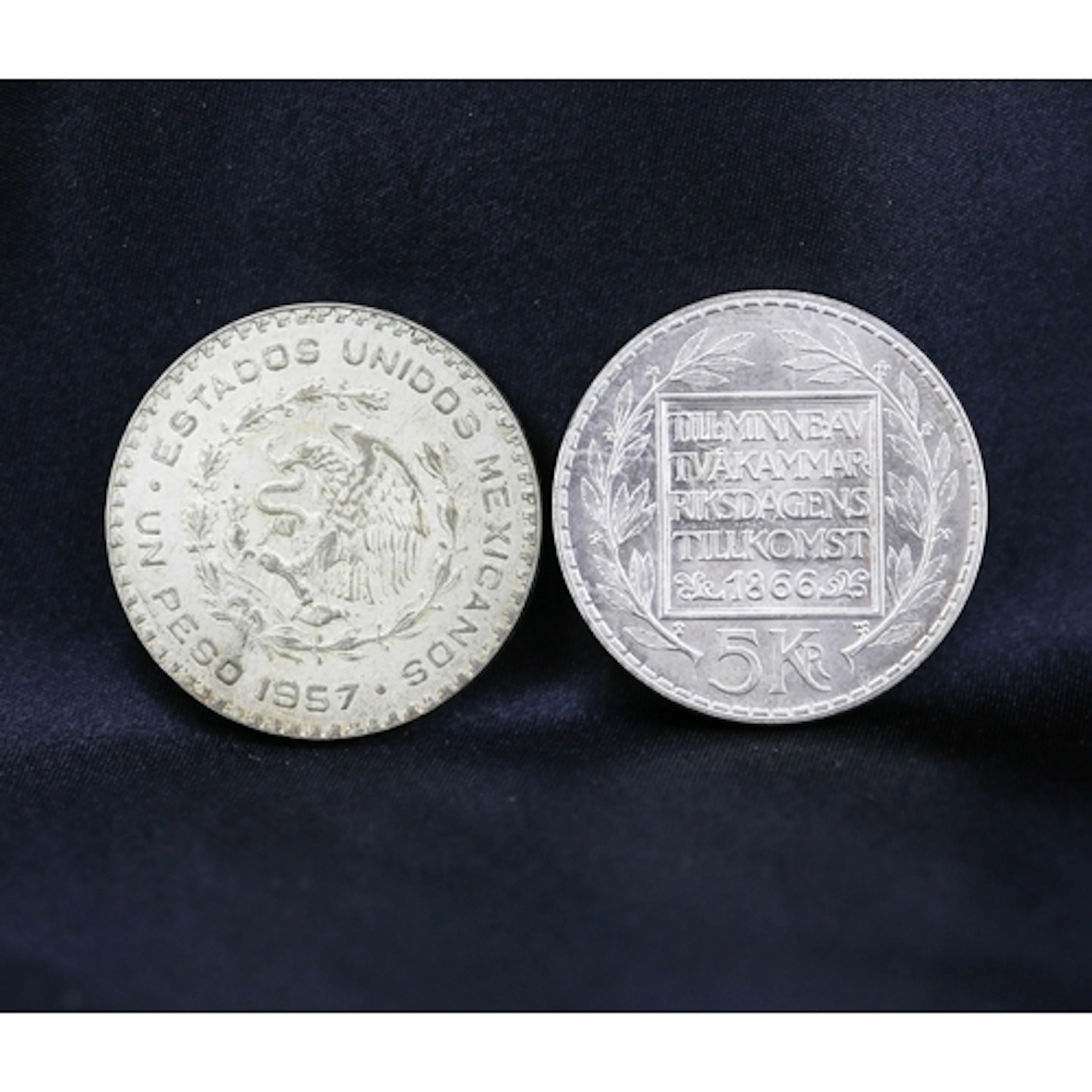 Silver 5 Fronor Swedish Commemorative Coin 1966 - 40% and 1 ...