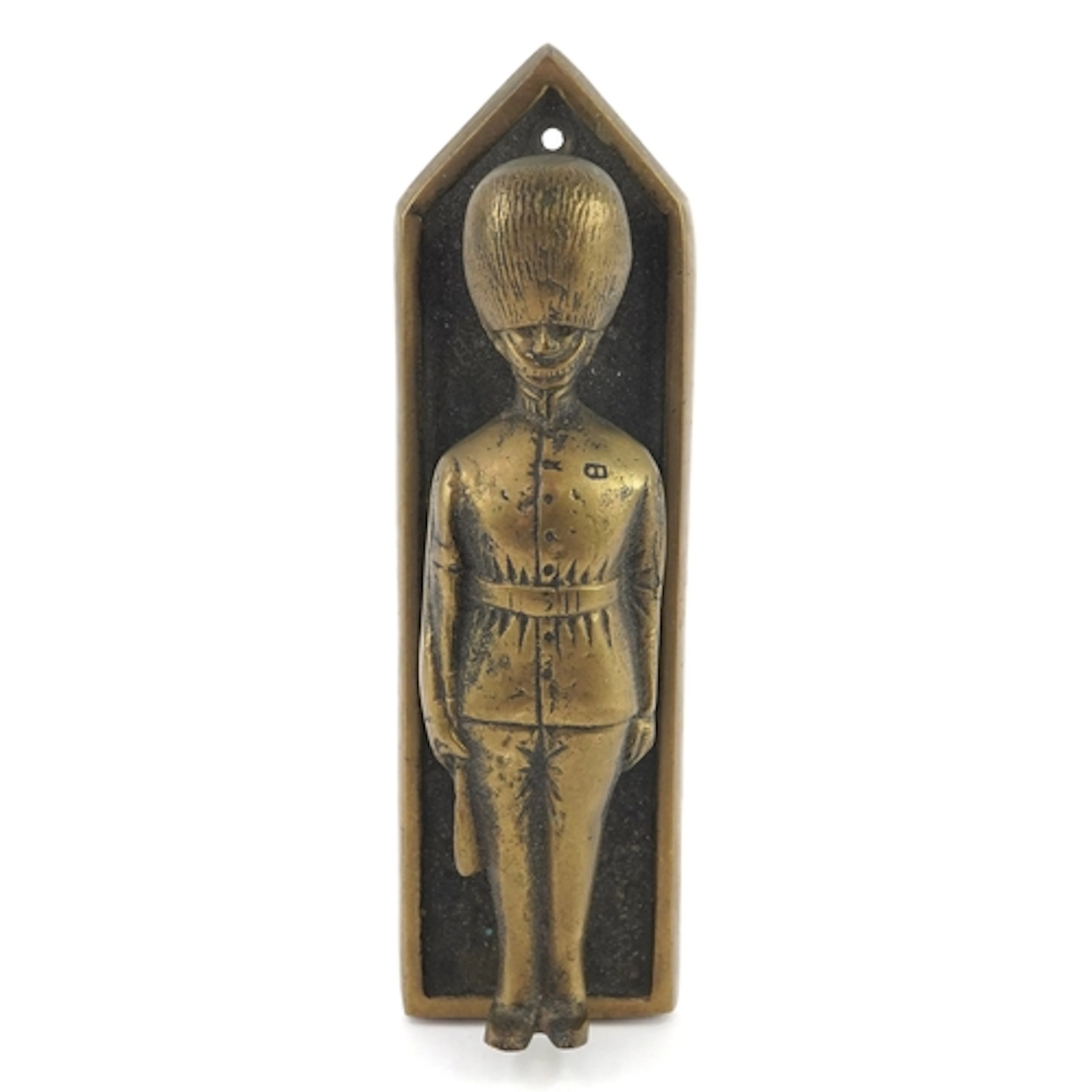 Military interest Victorian brass door knocker in the form o...