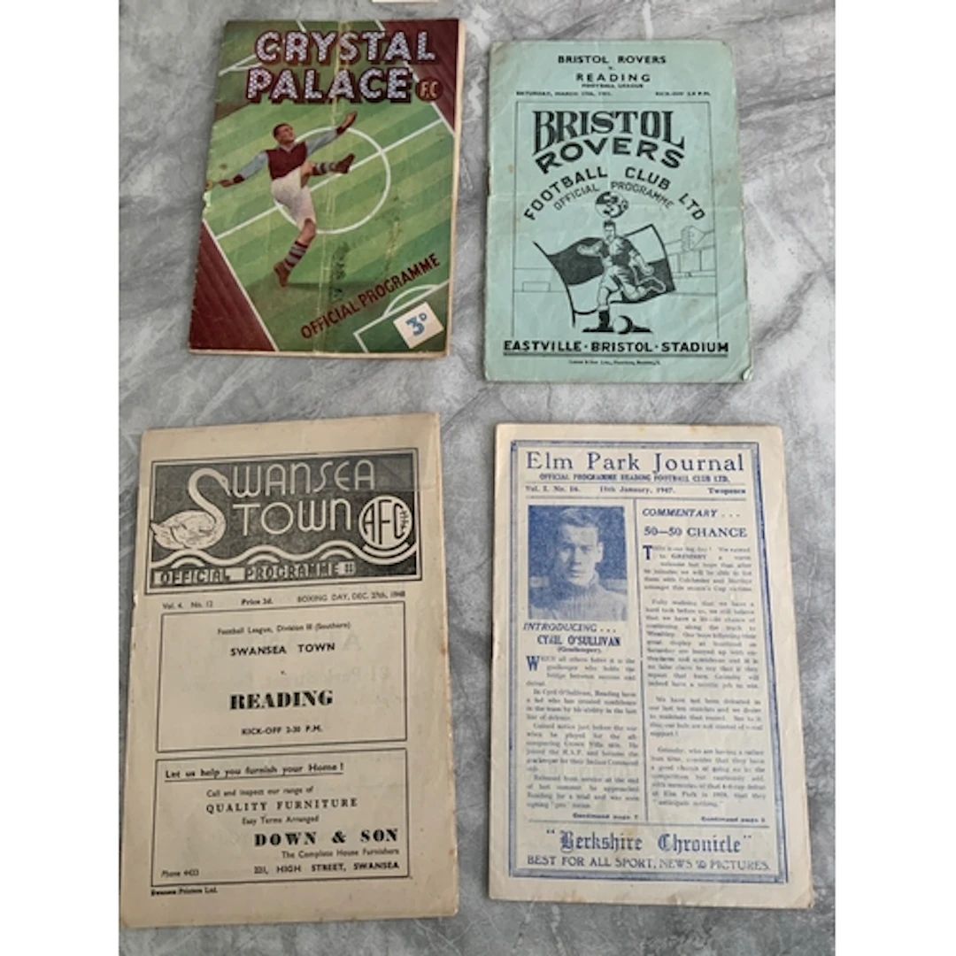 Reading Football Programmes: Home 46/47 Grimsby FA Cup, Away...