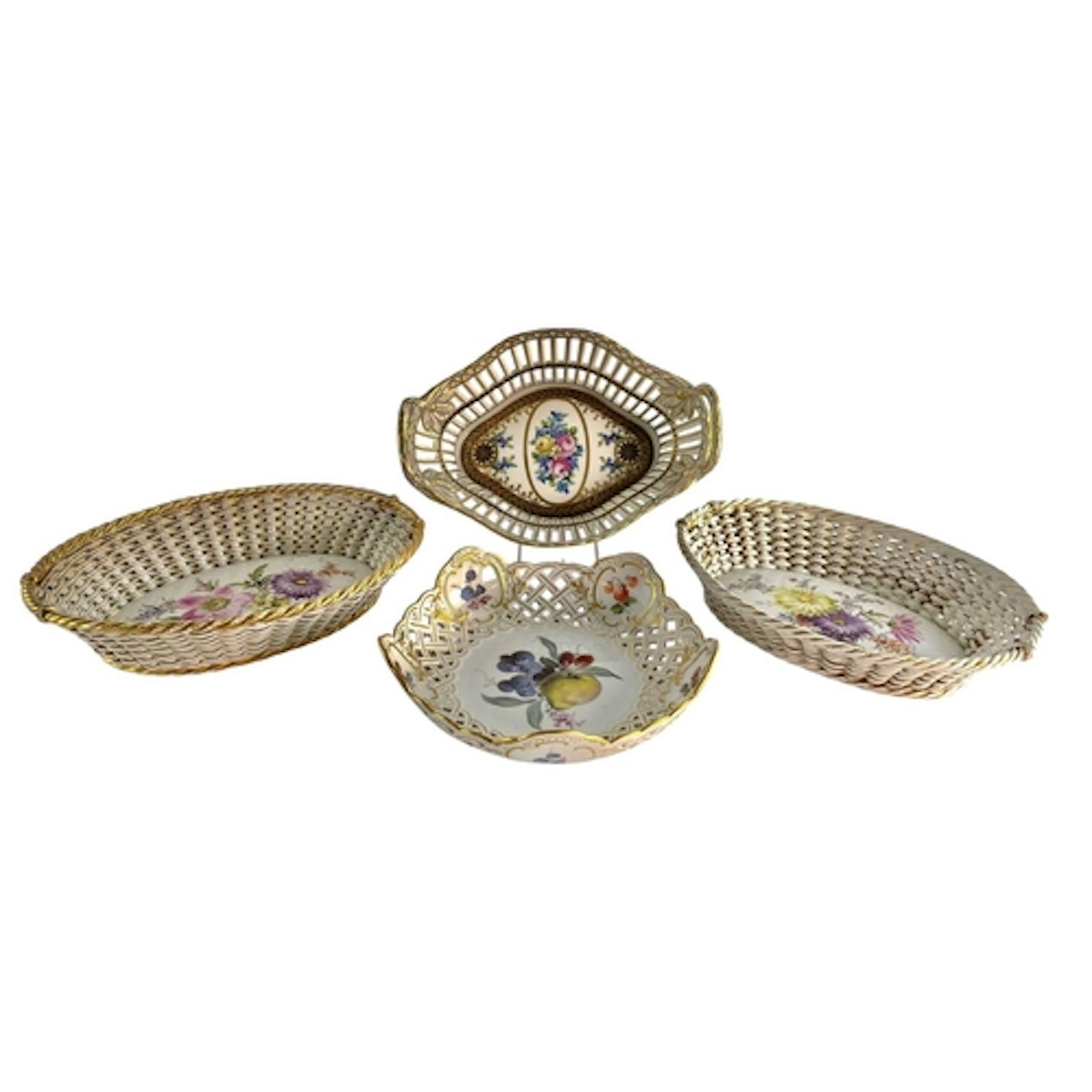 Meissen & Dresden Porcelain - four 19th century and late...