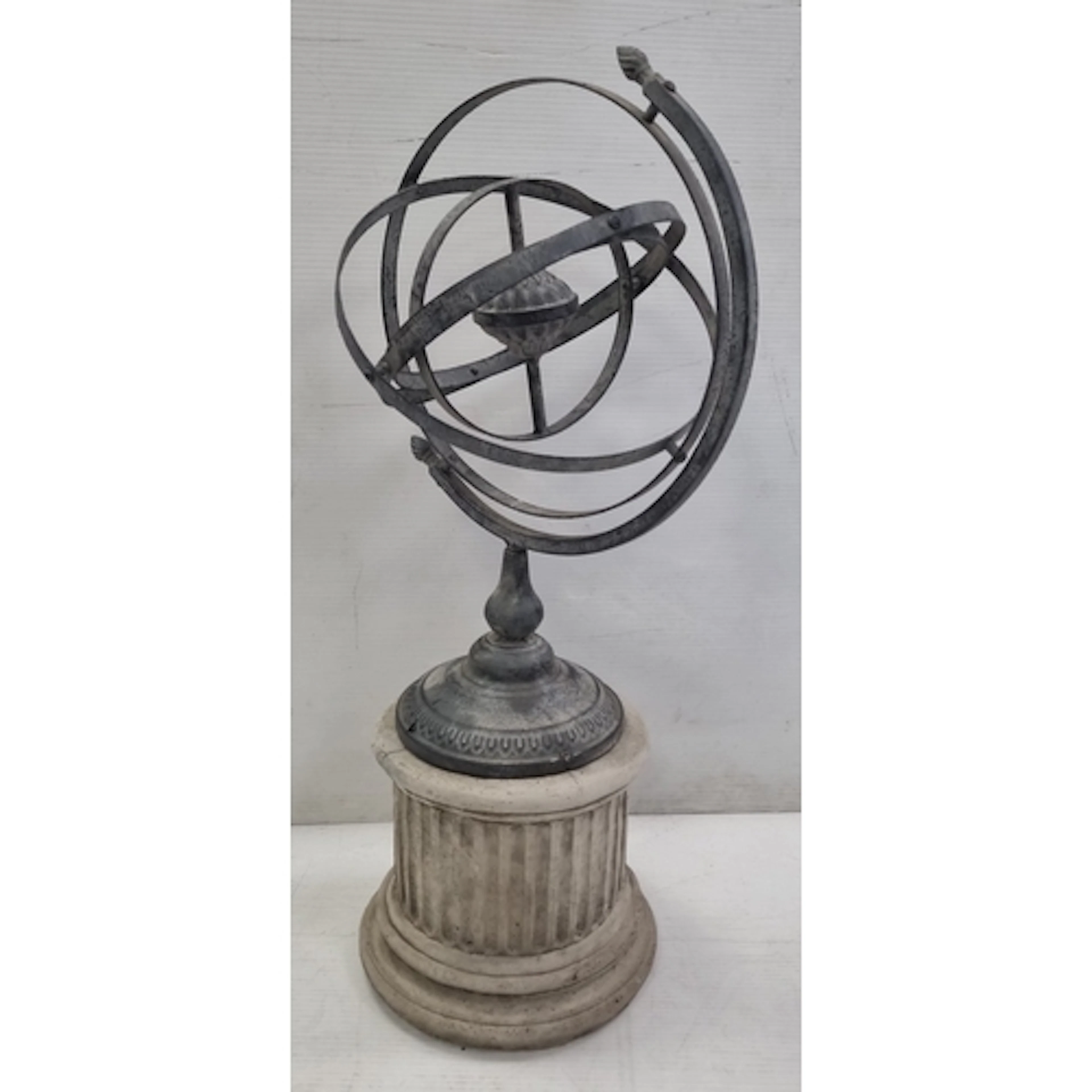 Armillary Sphere Tabletop Globe on Fluted Column Base, H: 74...