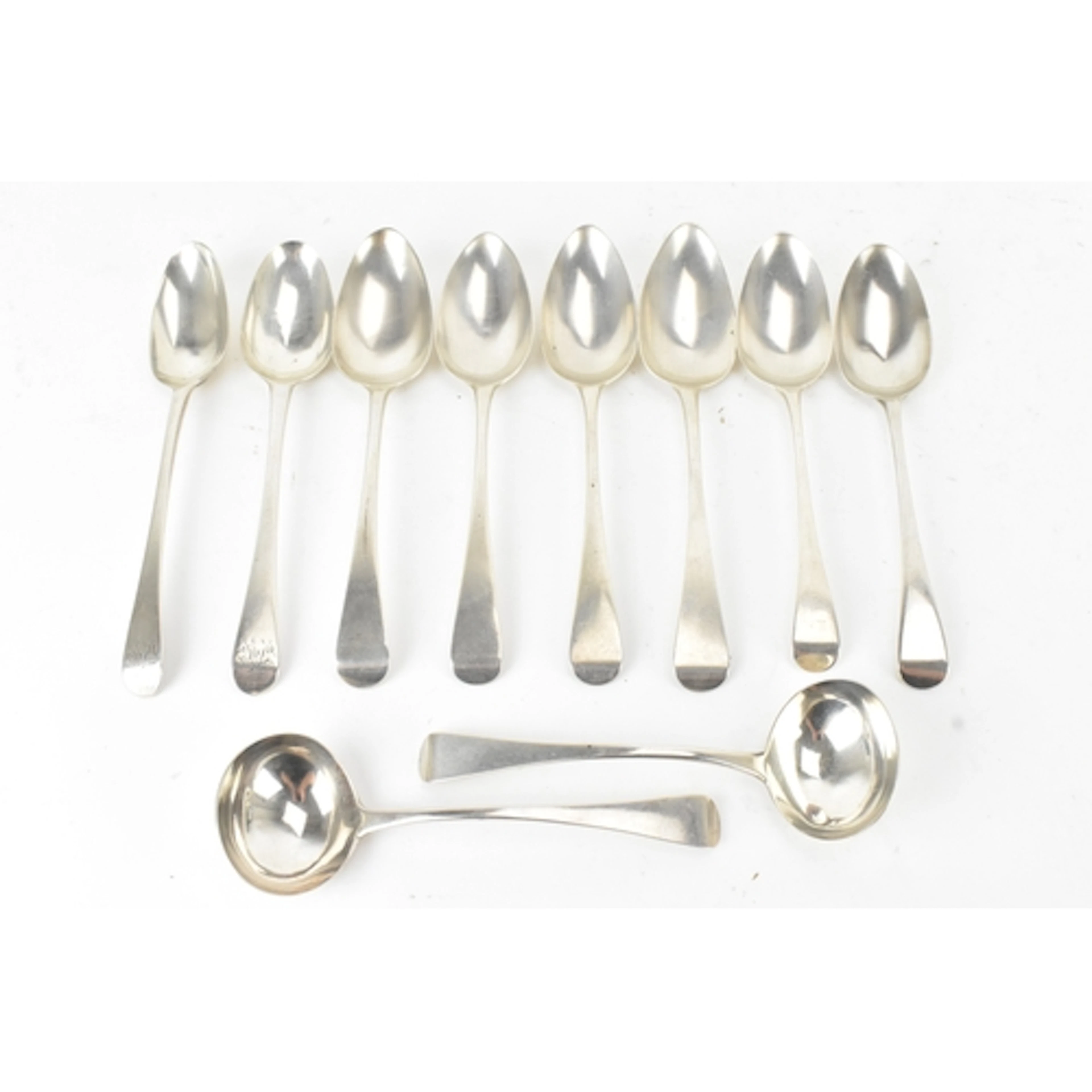 A selection of 18th/early 19th century silver spoons, variou...