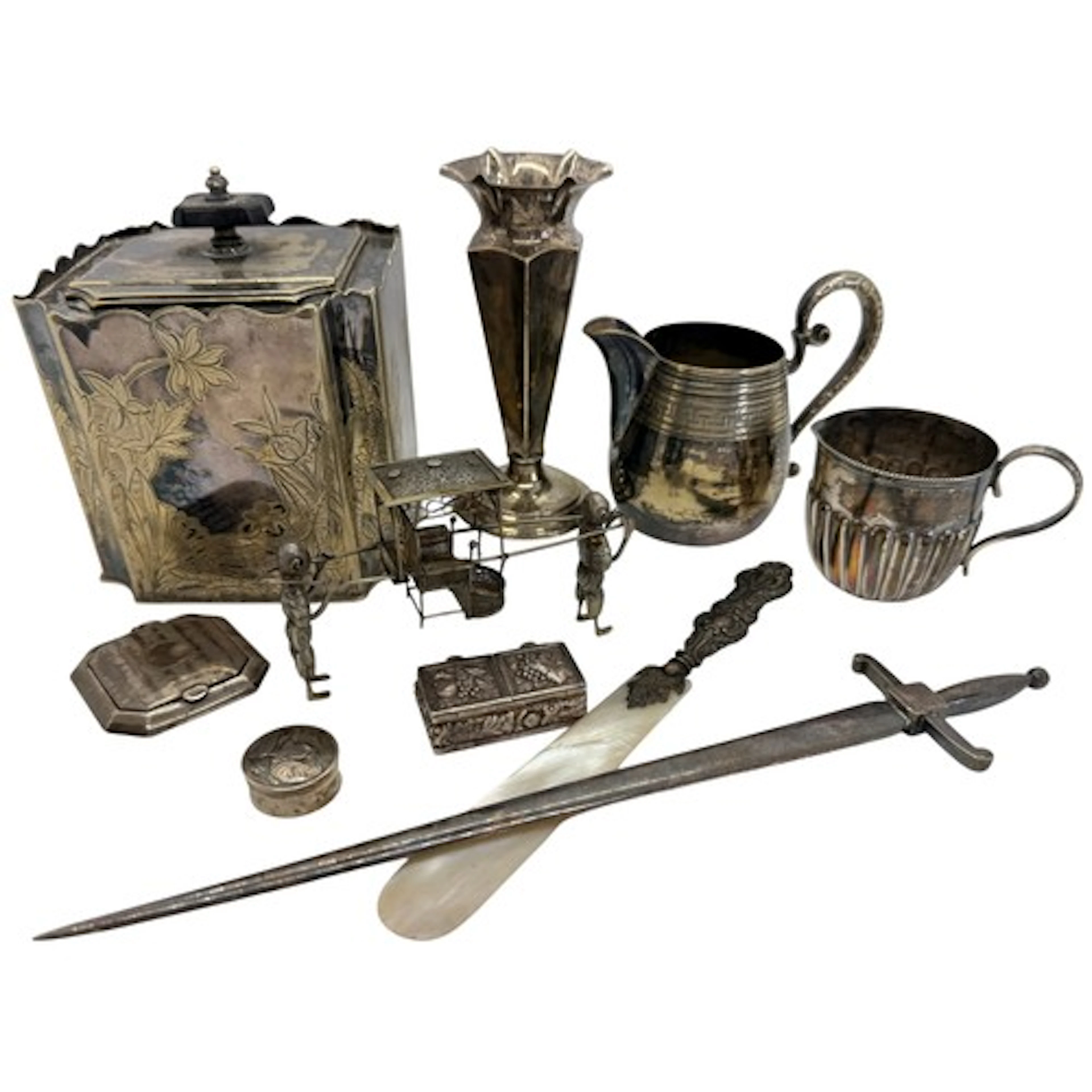 A collection of silver, plated and white metal wares, to inc...