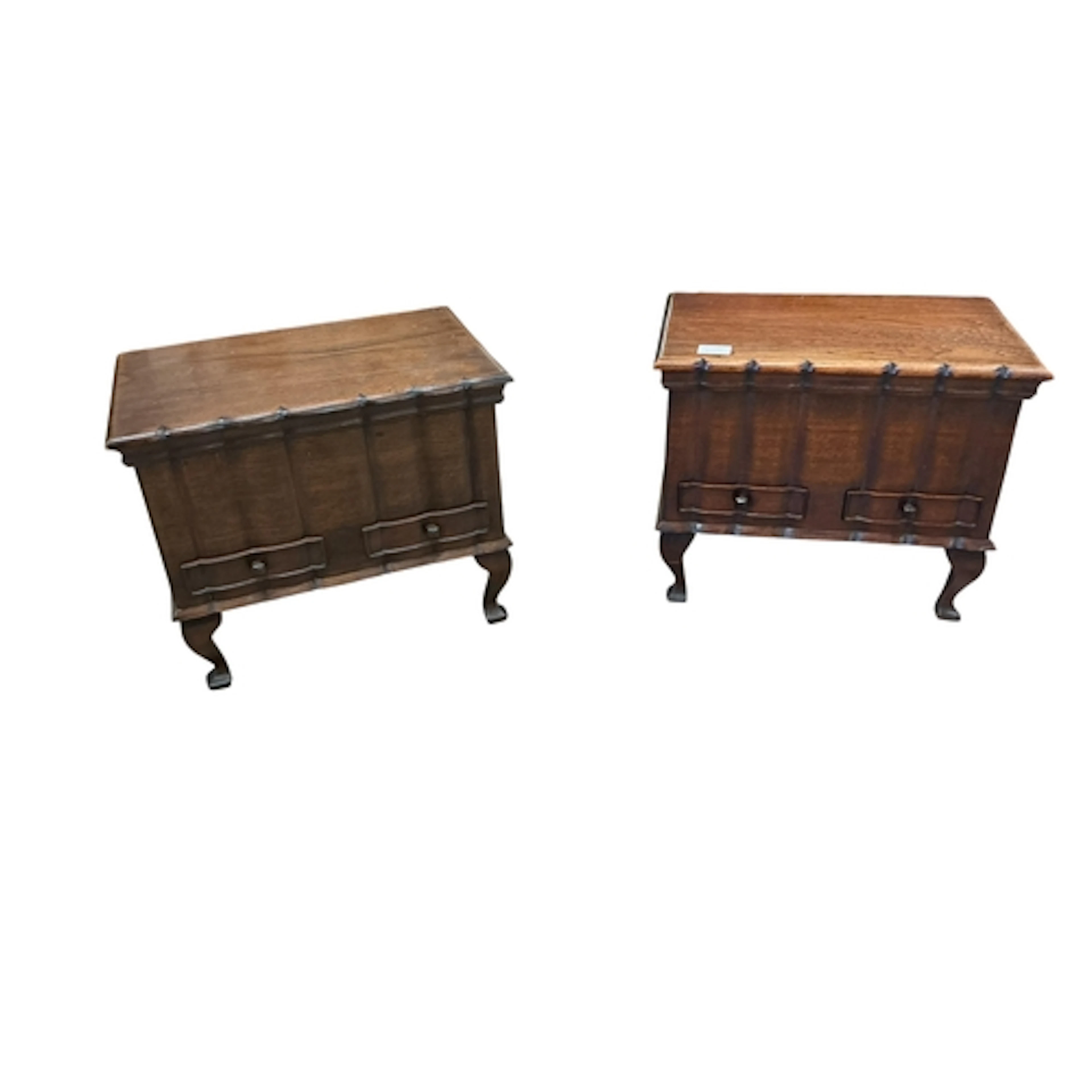 A pair of South African Dutch style hardwood sewing boxes, w...