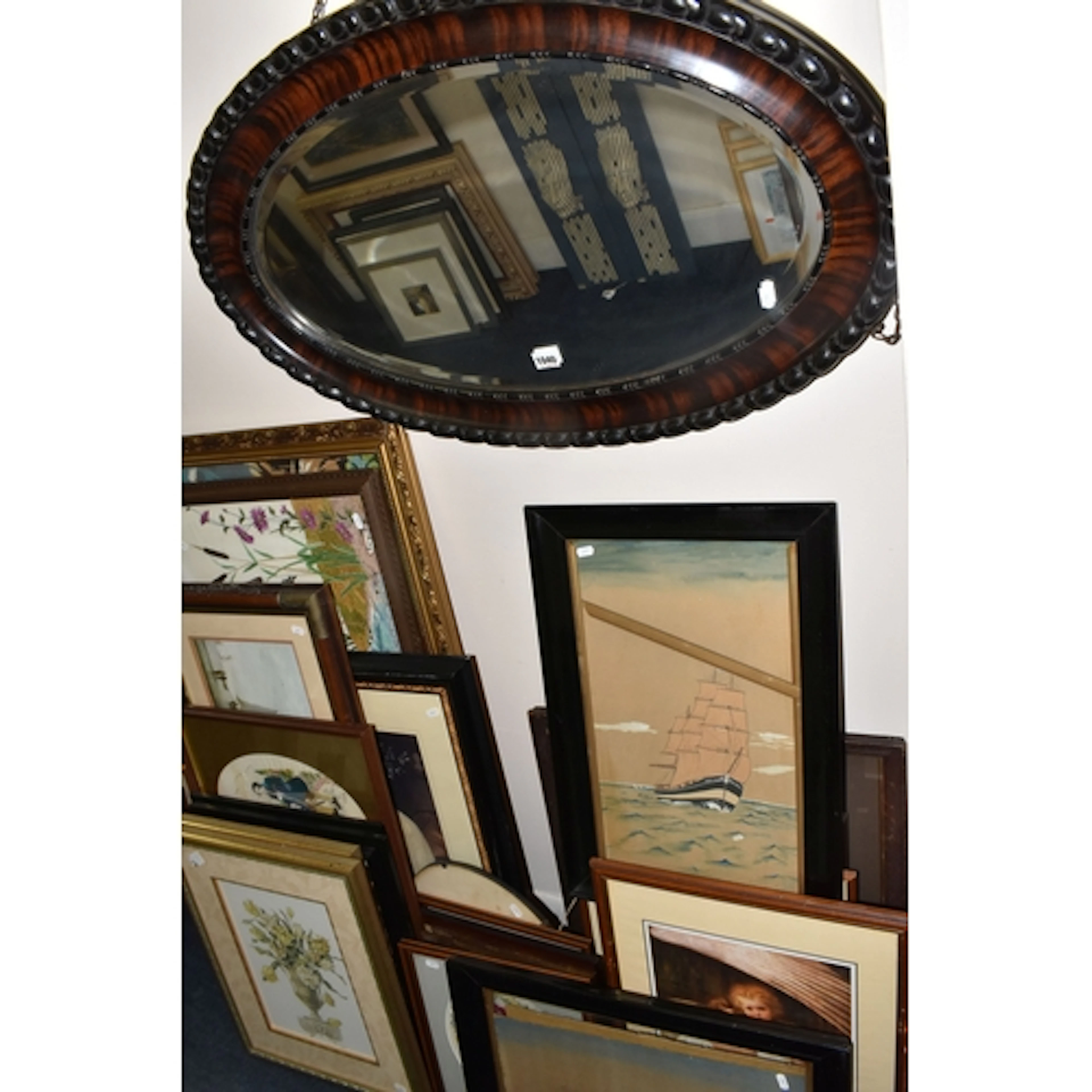 A QUANTITY OF PICTURES AND PRINTS ETC, to include two 20th c...