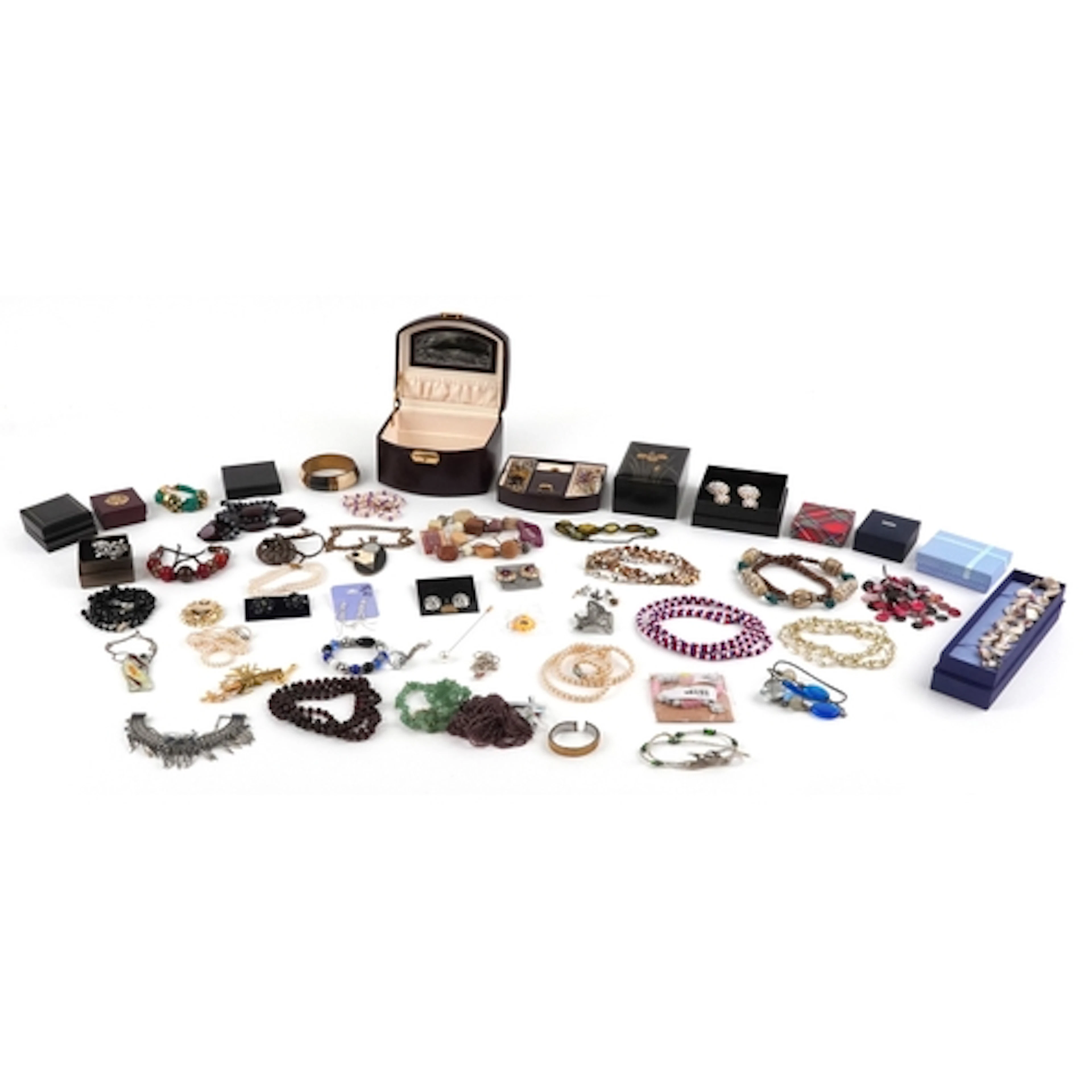 Vintage and later jewellery including stud earrings, beaded ...