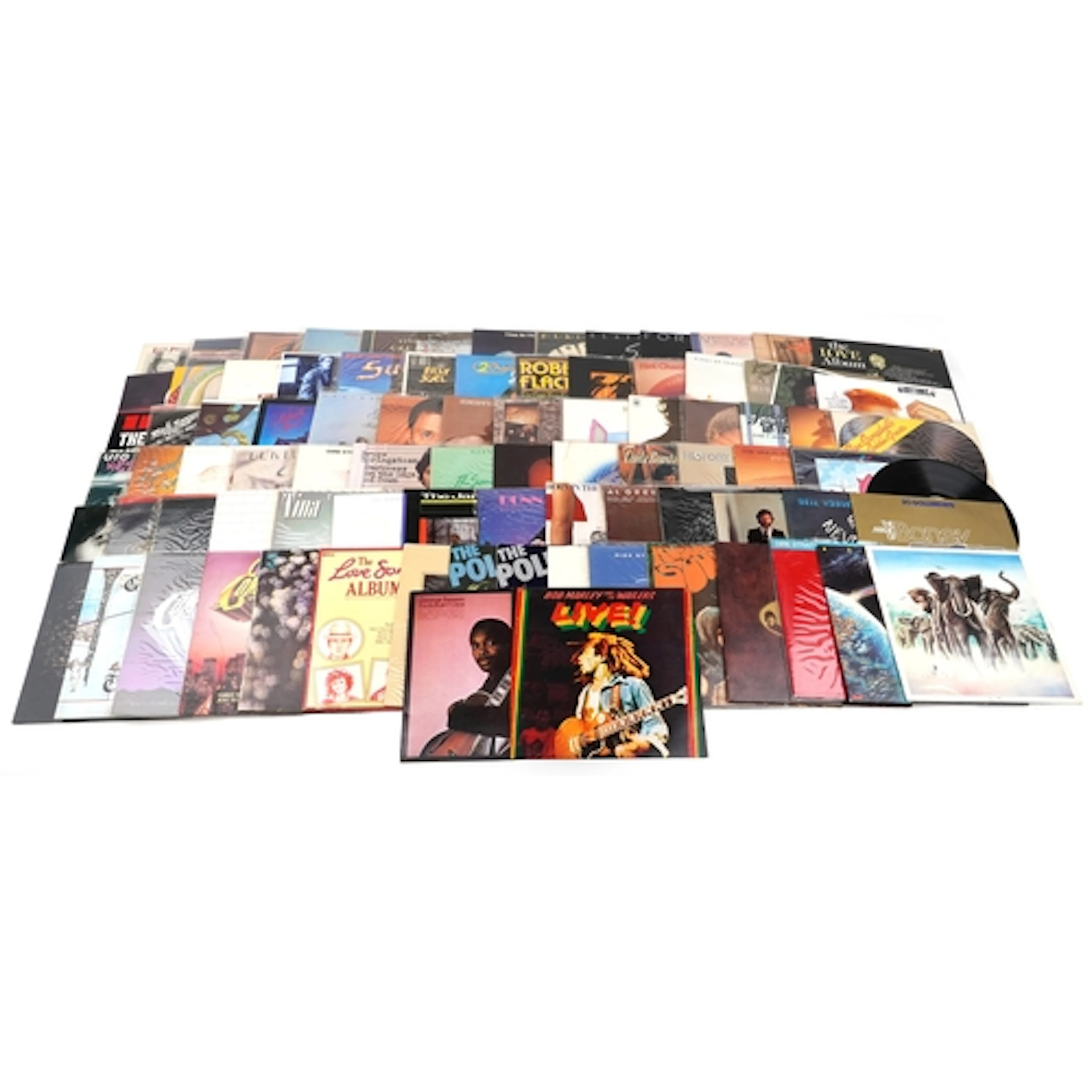 Vinyl LP records including Bob Marley and the Wailers, Dire ...