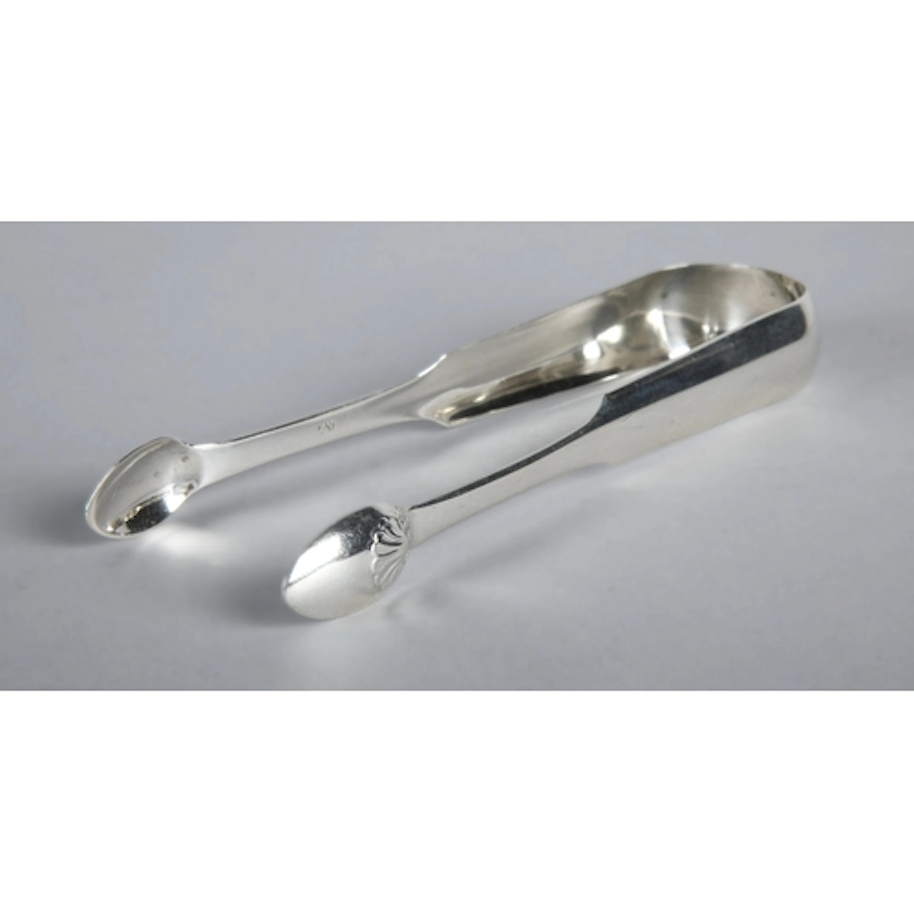 Pair of Scottish Georgian silver sugar tongs, 43g