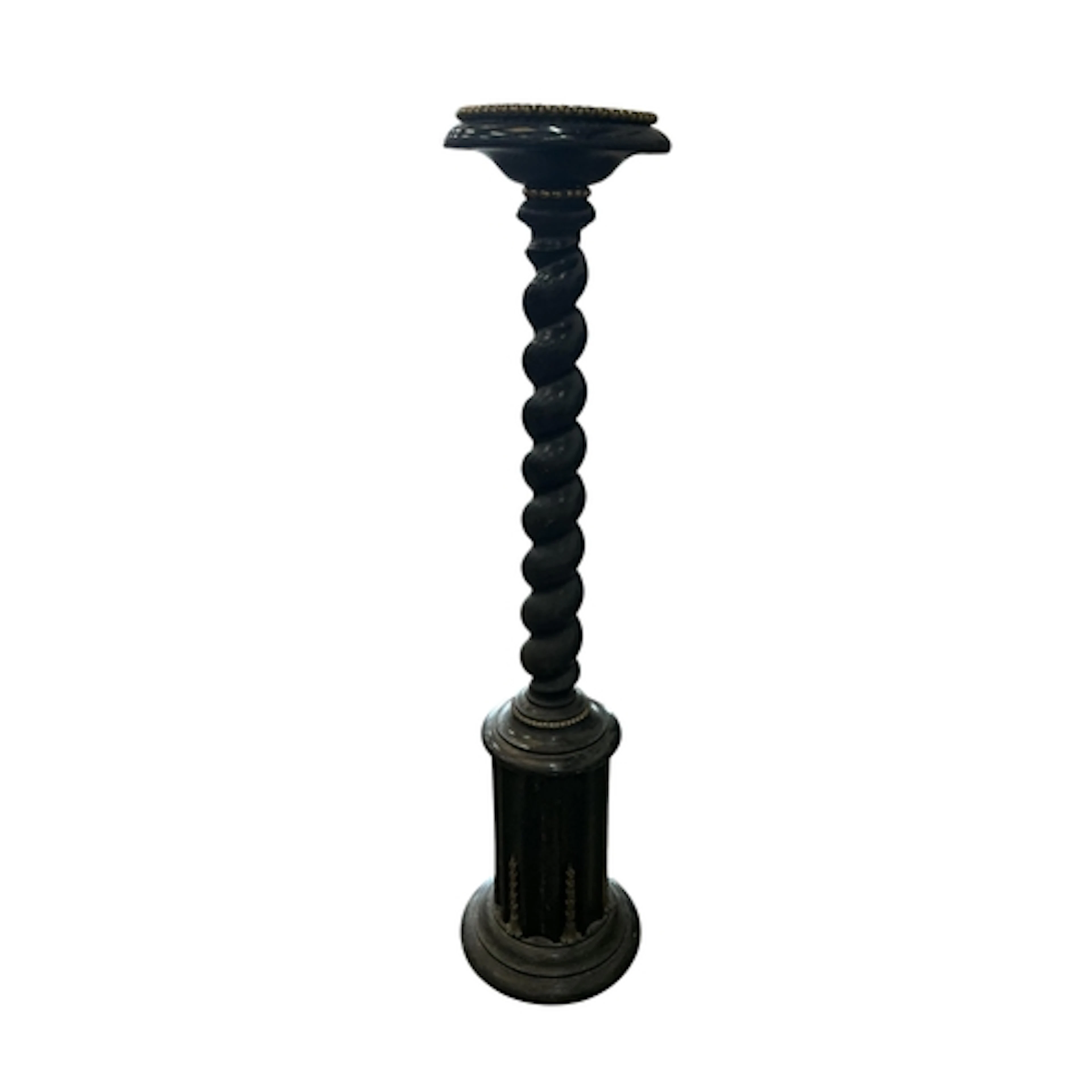 A 19th century barley twist torchere, height 135cm