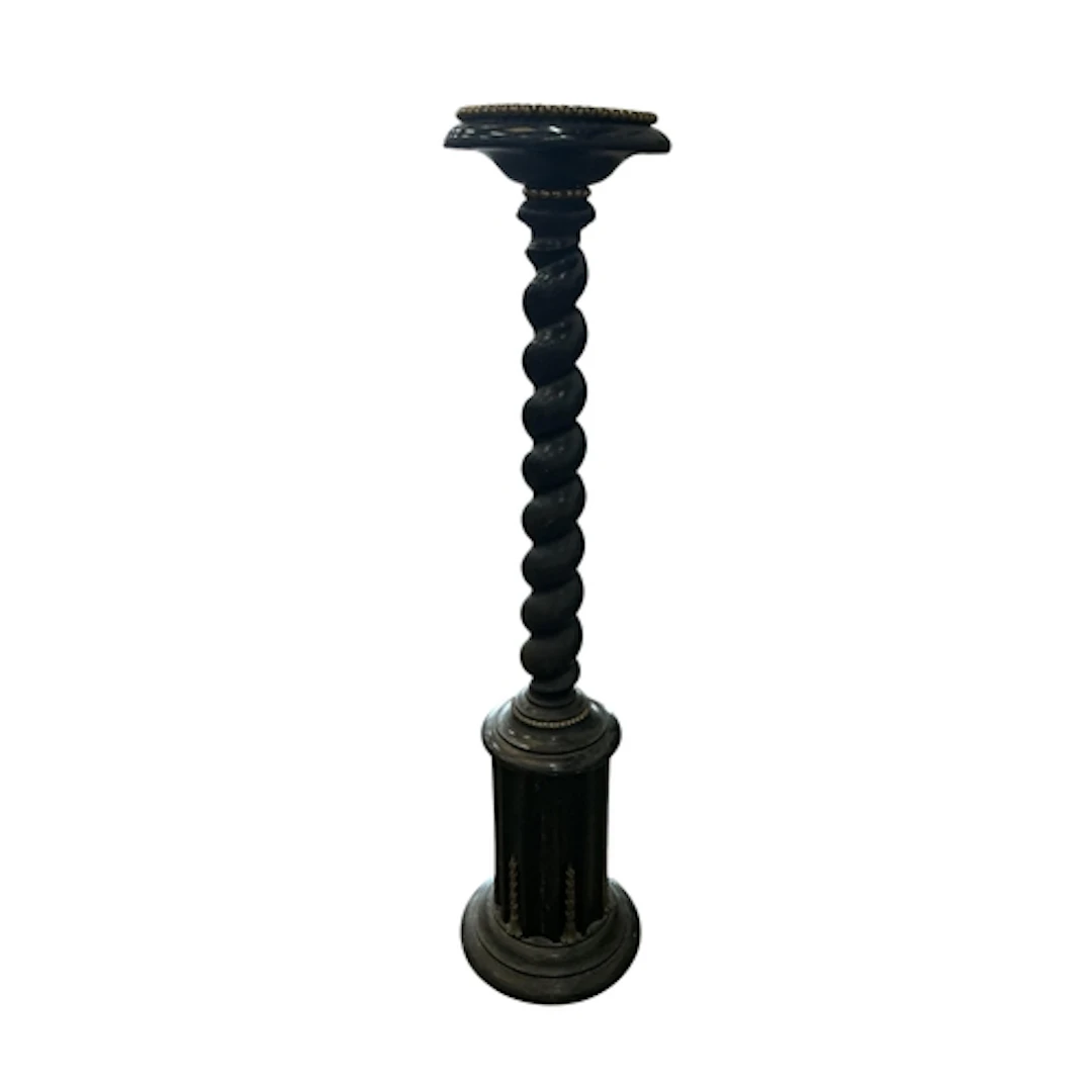 A 19th century barley twist torchere, height 135cm