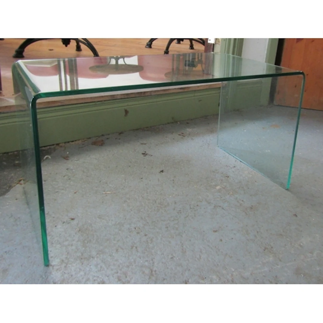 Designer Plate Glass Console Table Approximately 4ft Wide