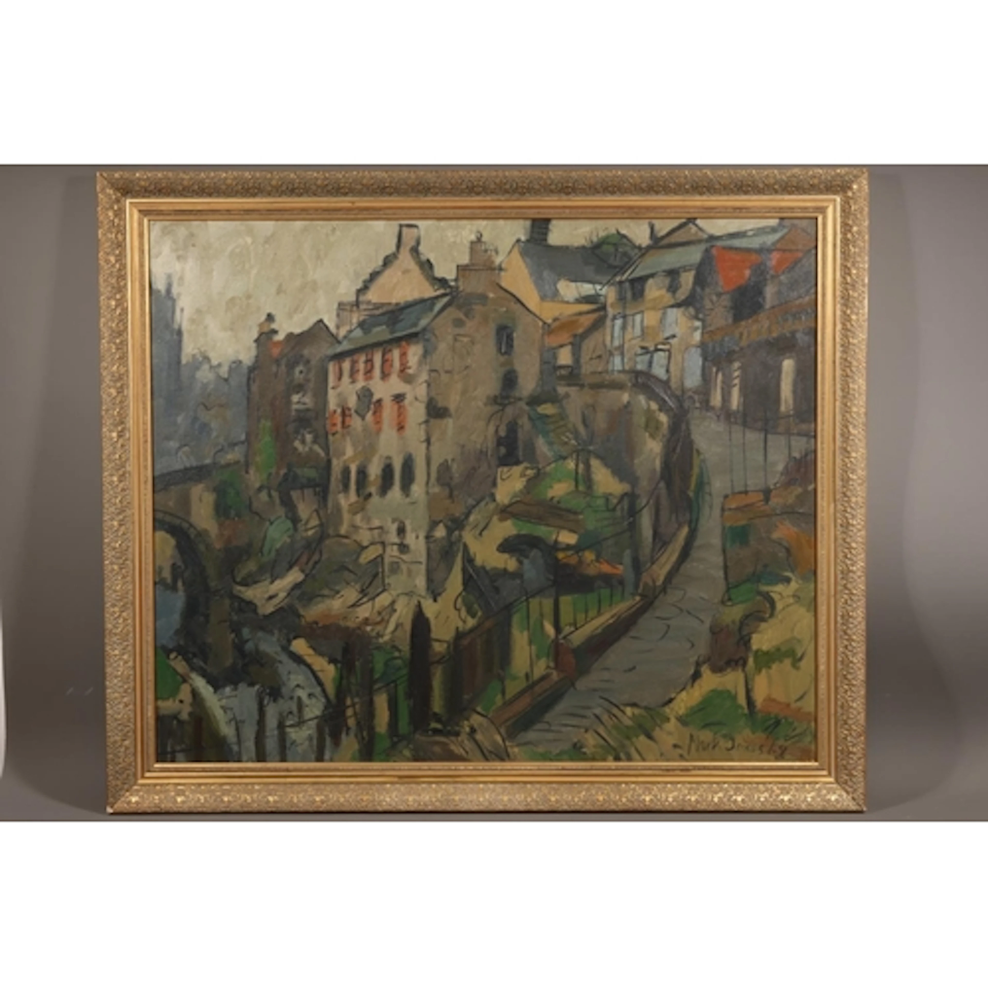 MARK JONES (Scottish Contemporary), Dean Village, oil painti...