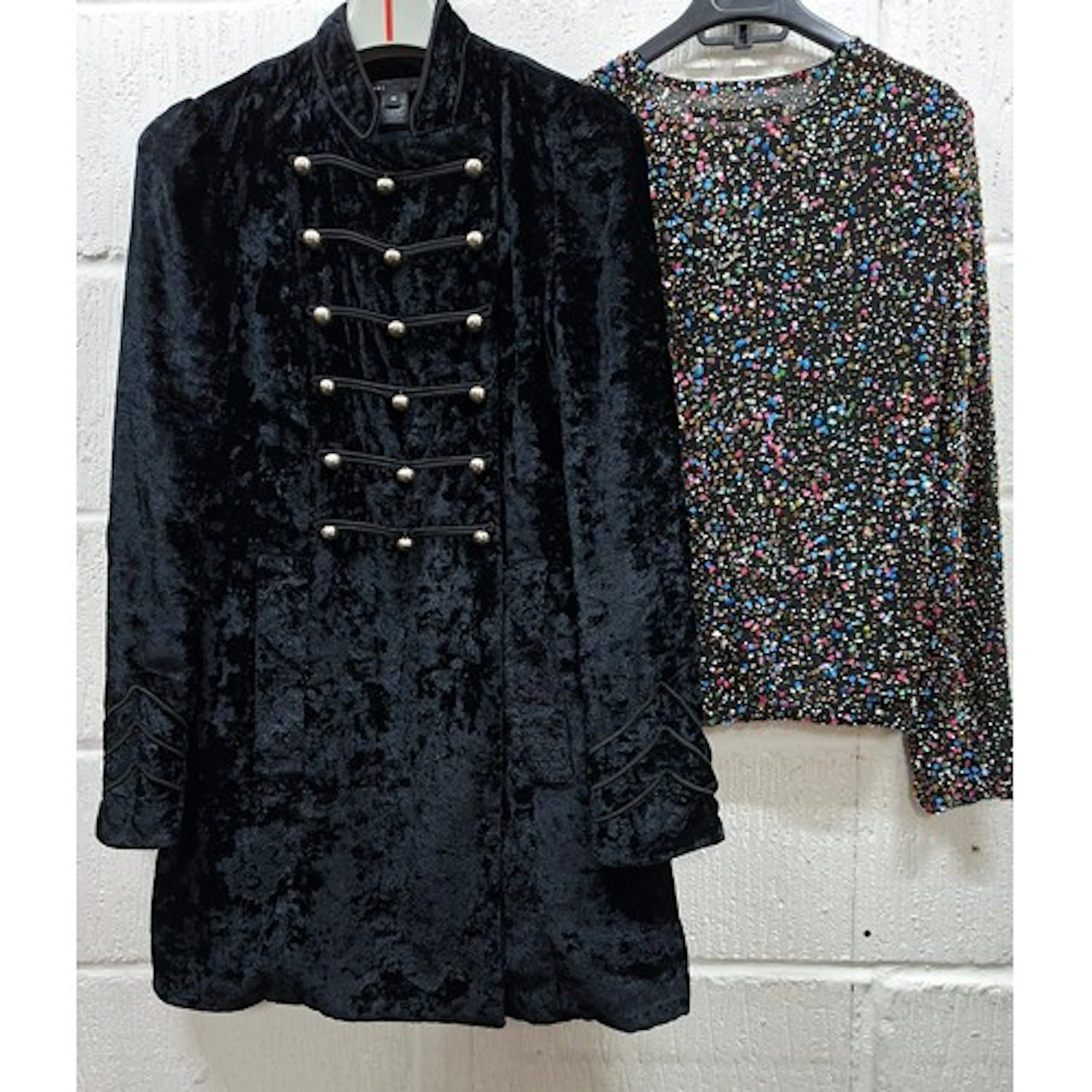 Marc Jacobs- A black military style and plush fabric, hip le...