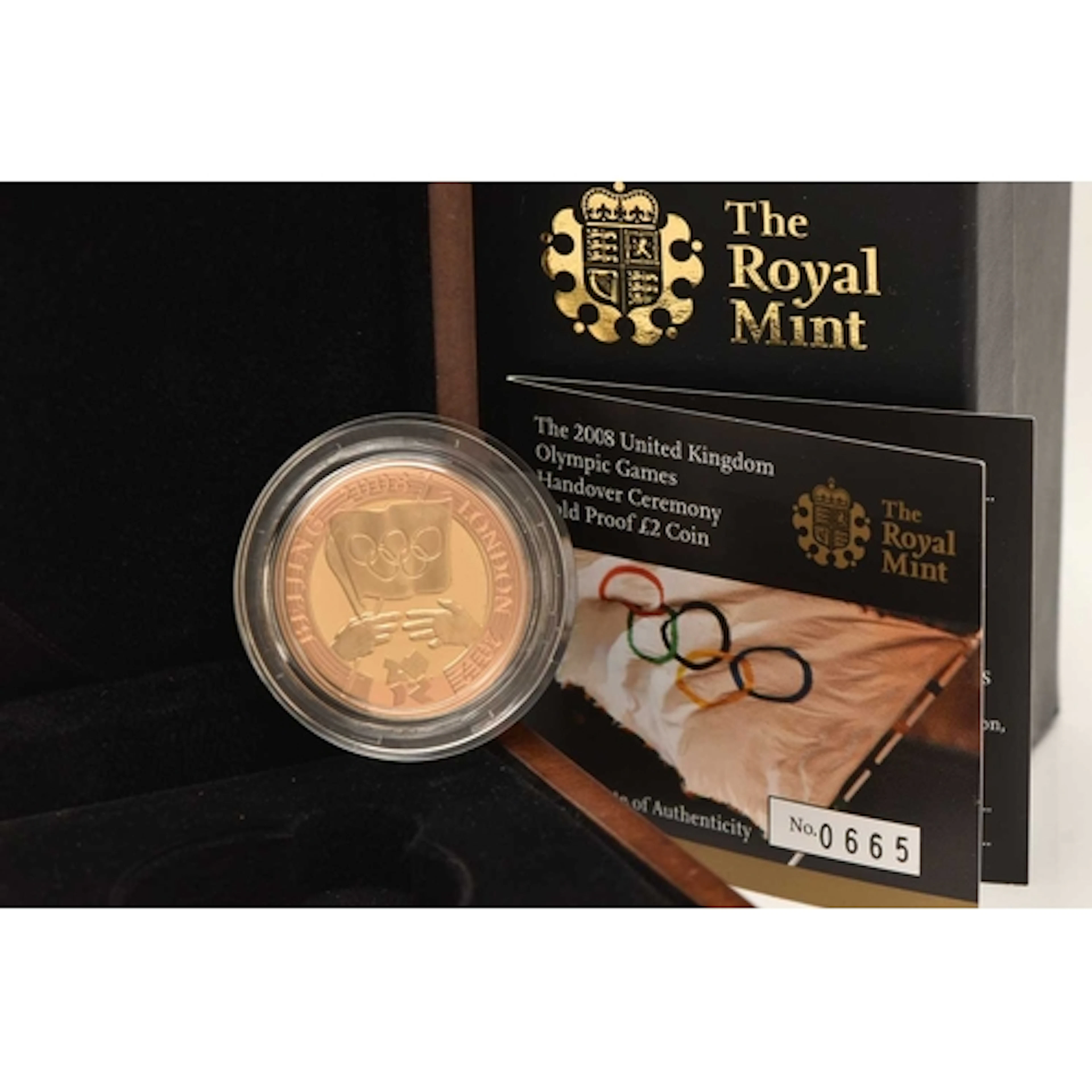 Gold. A 2008 cased and encapsulated Gold Proof £2. The Olymp...