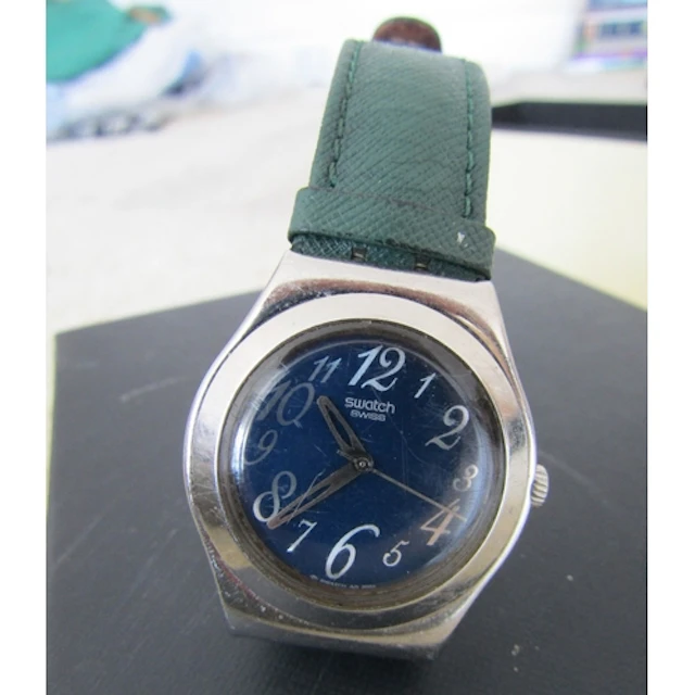 Vintage Swatch Watch with Original Leather Strap