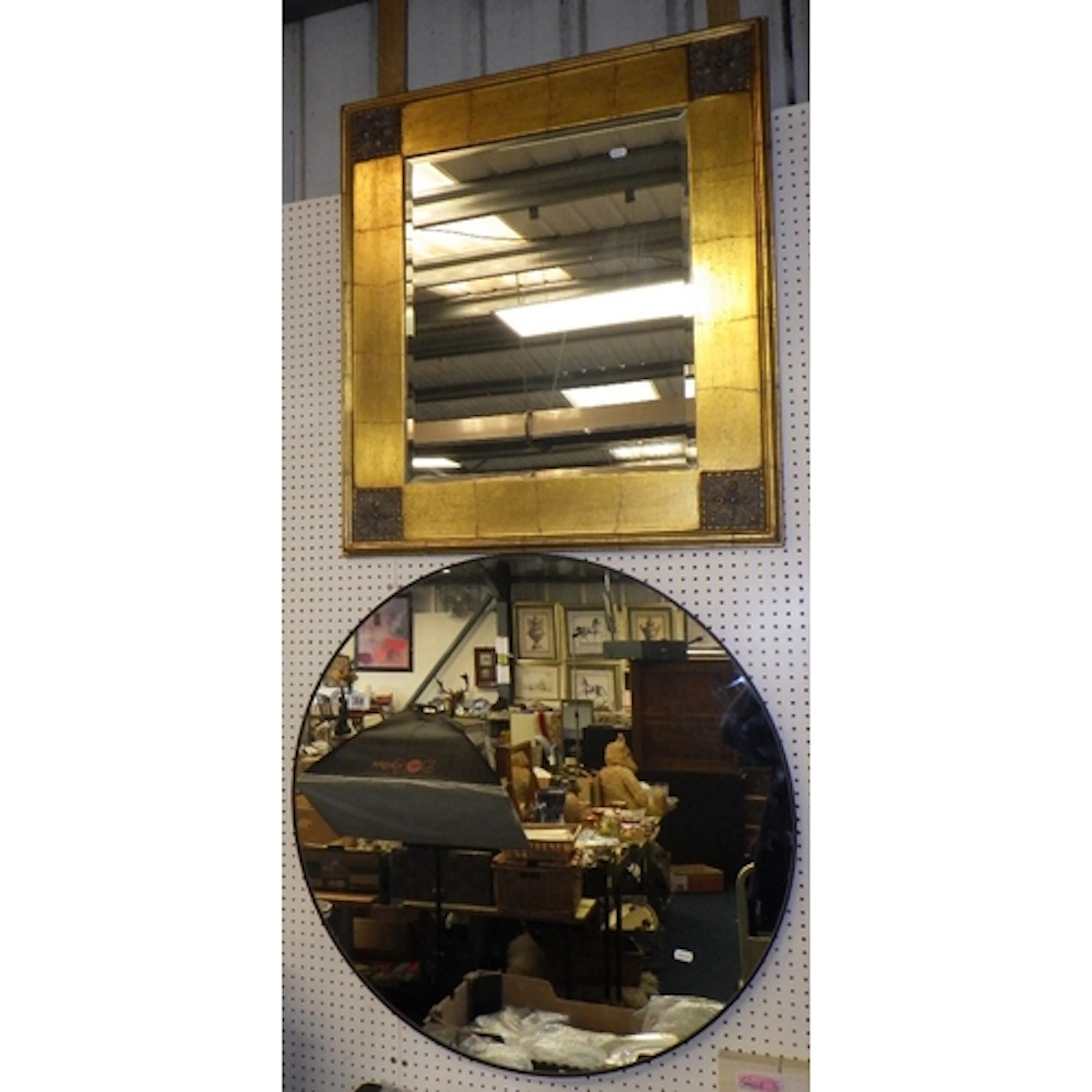 A large Habitat modern mirror and another mirror (2)
