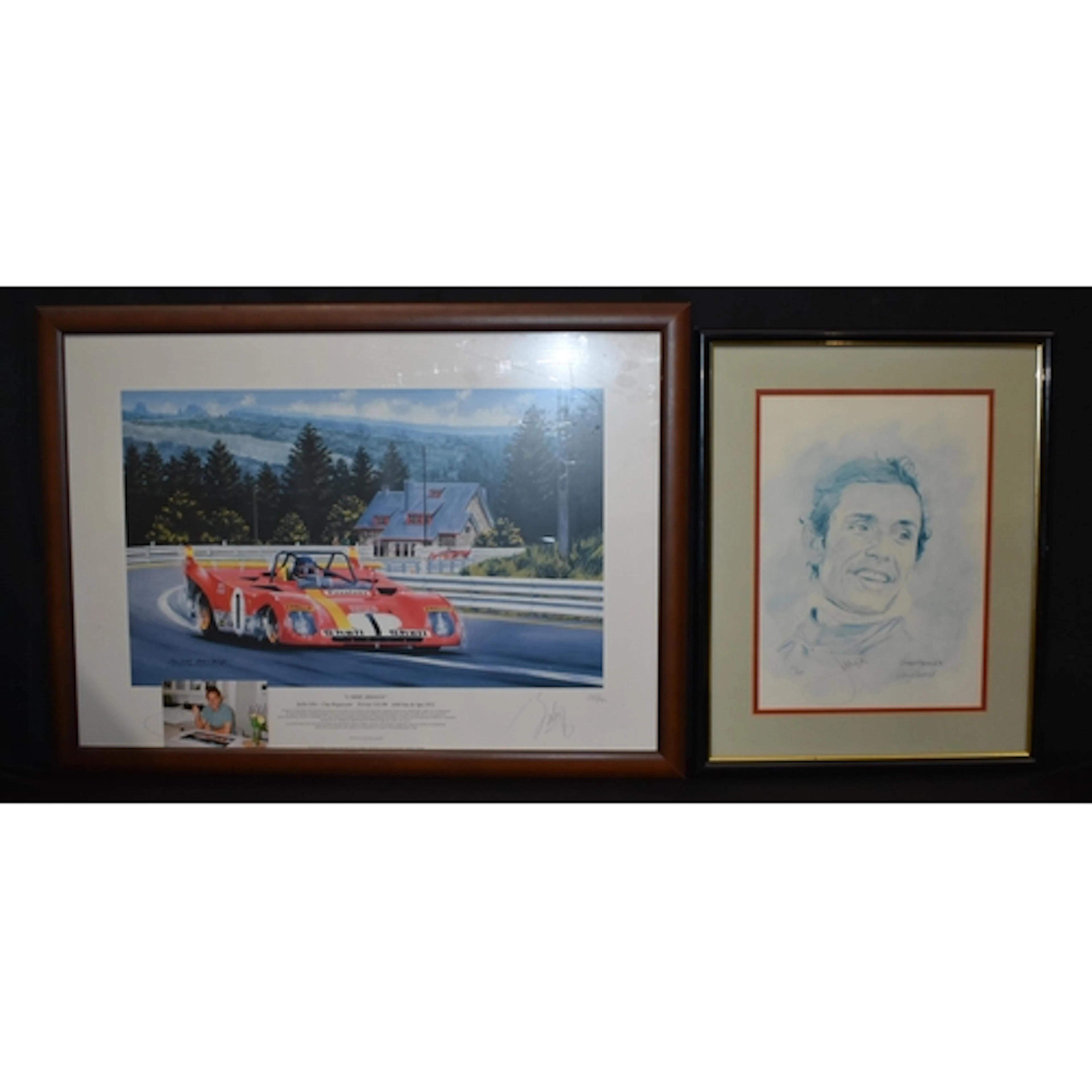 A limited edition print Racing driver Jacky Ickx 297/400 tog...