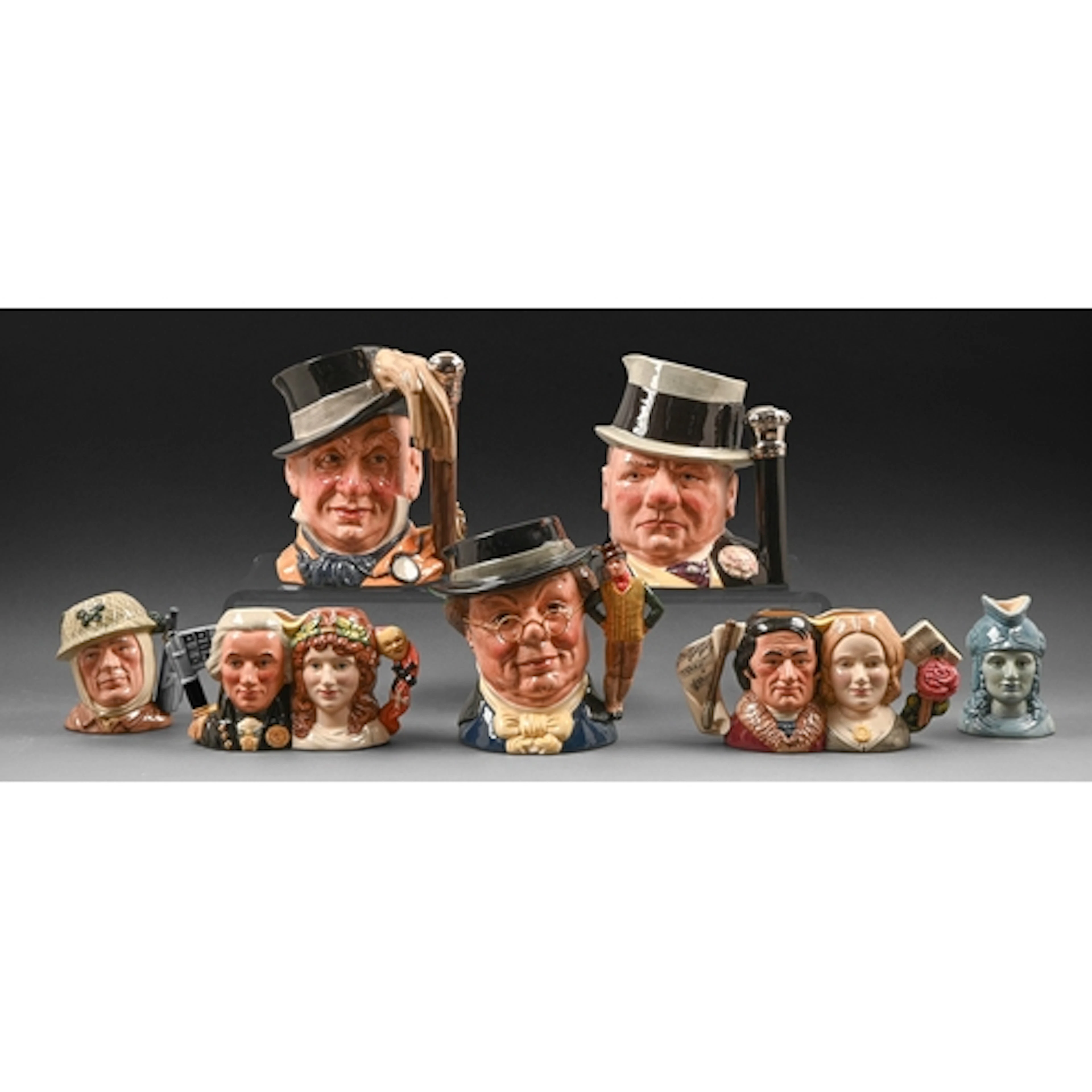 Seven Royal Doulton character jugs, late 20th c, to include ...