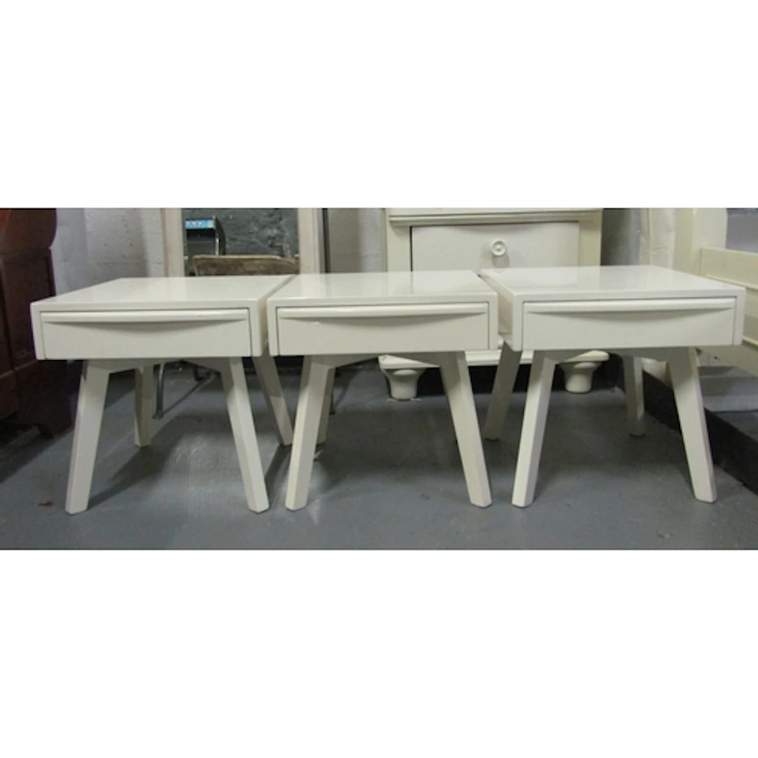 Three Cream Painted Single Drawer Bedside Lockers Modern For...