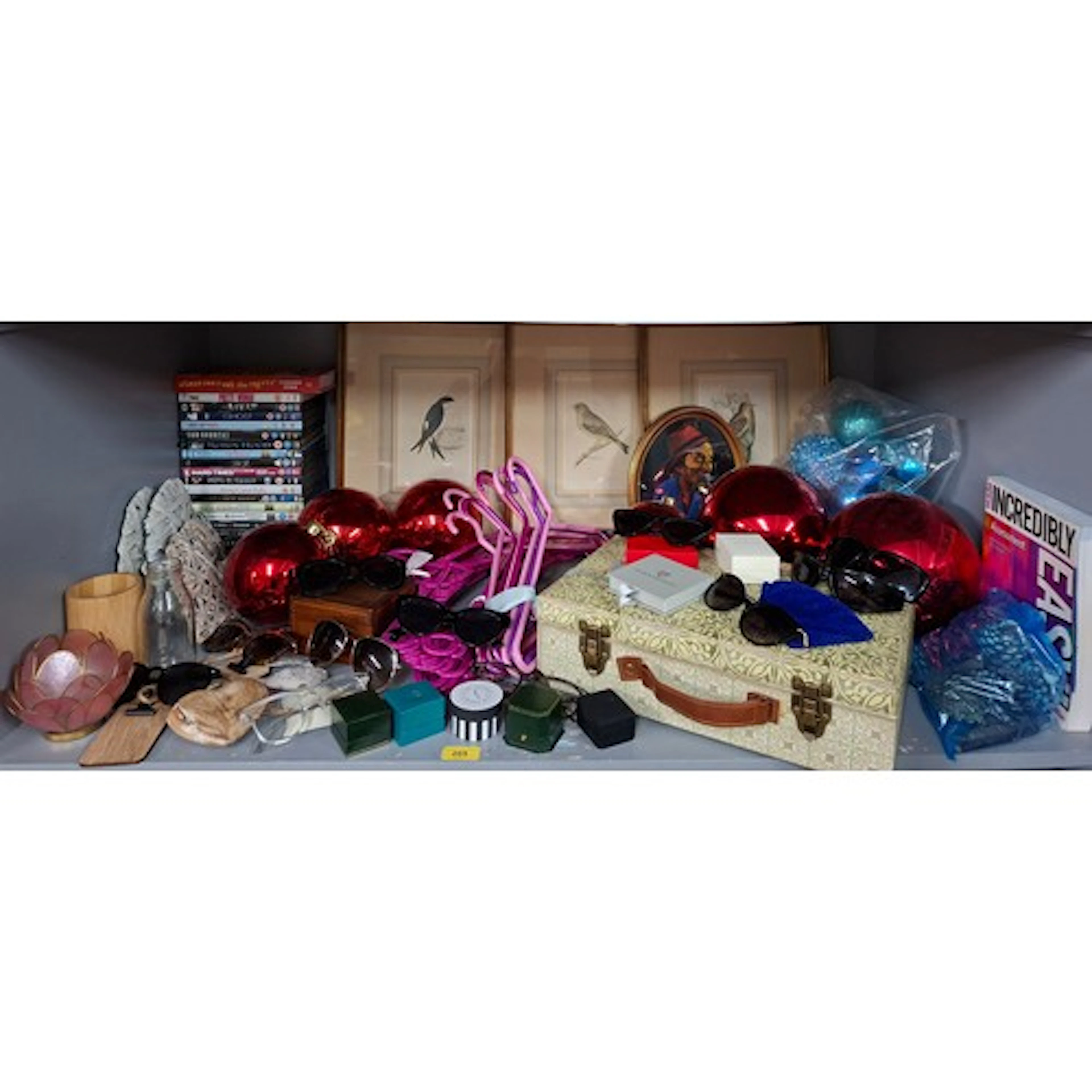Household collectables to include framed antiquarian bird pr...