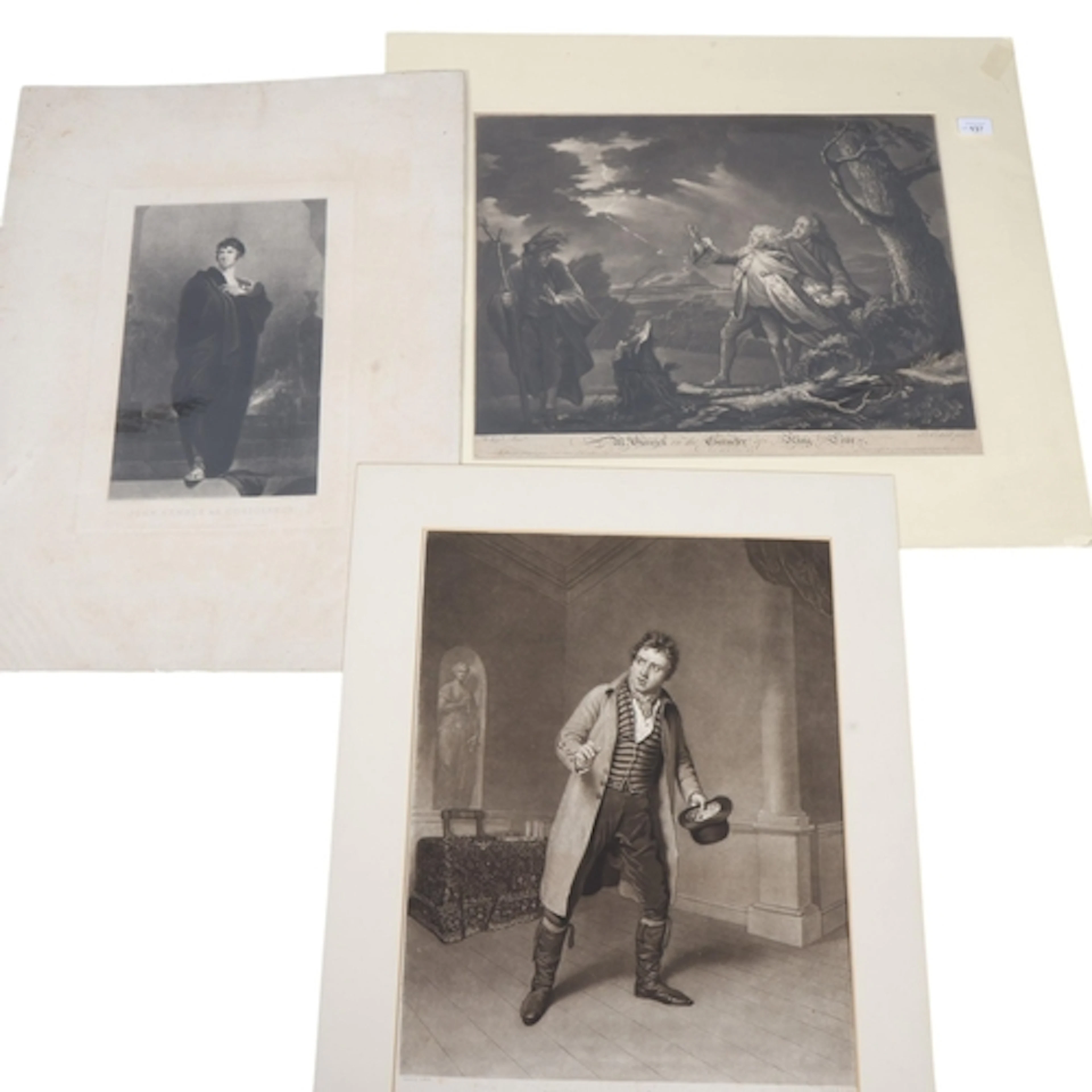 David Garrick as King Lear, mezzotint by J. McArdell after B...