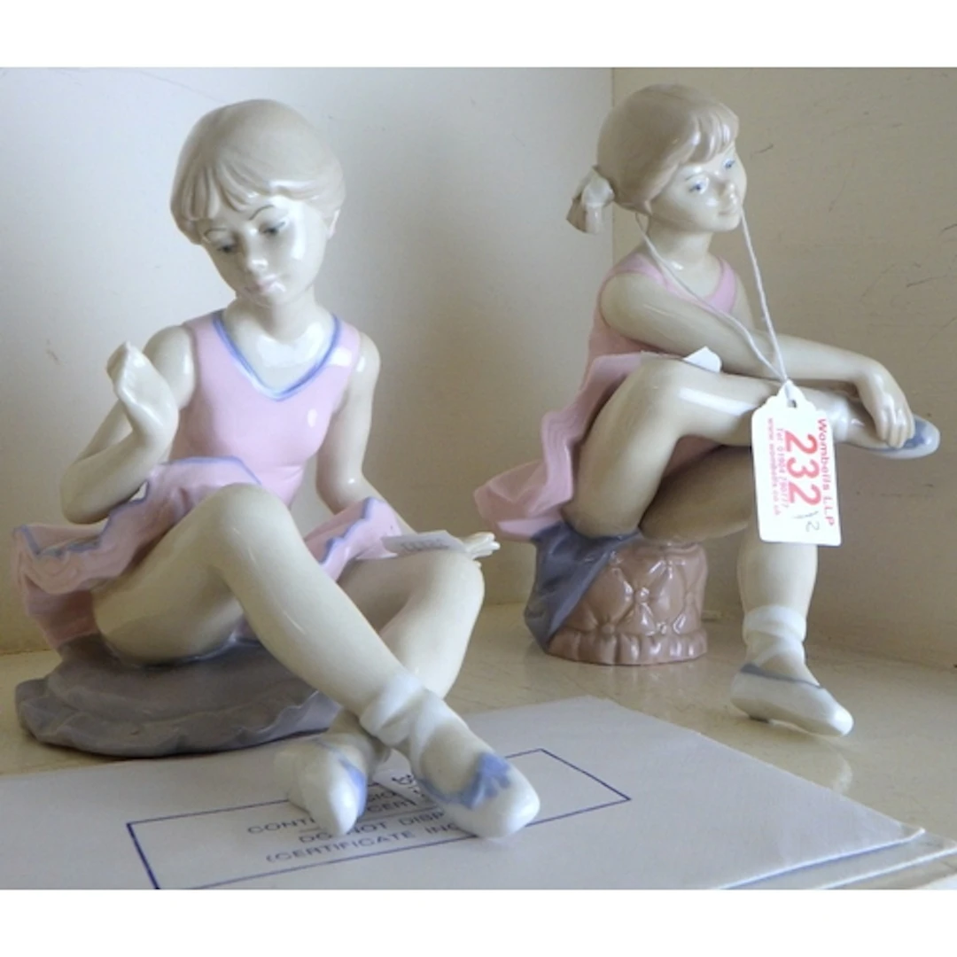 Two D’Avila ballerinas, 16-20cm tall
