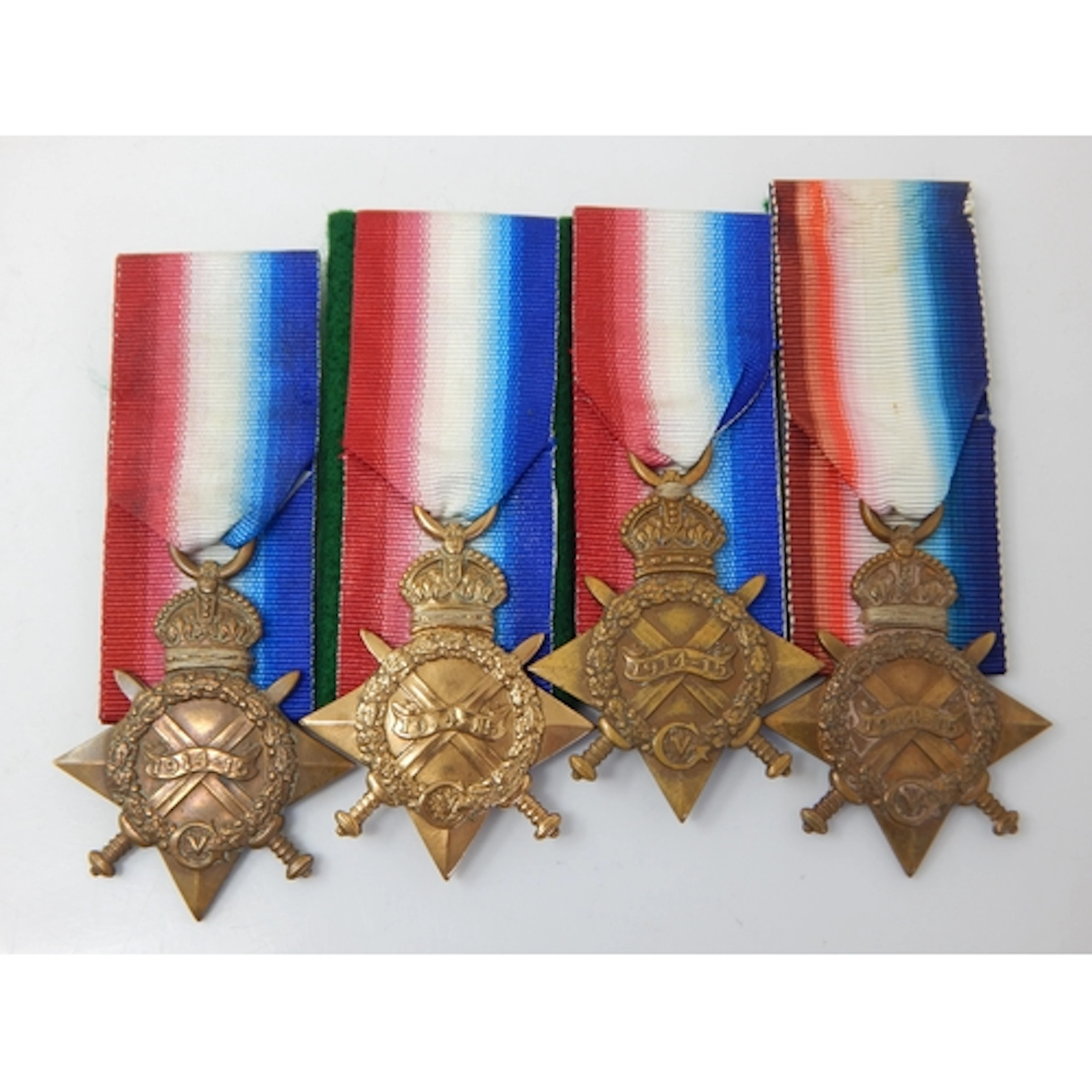 WWI 1914-1915 Star Medals Awarded & Named to "R0351 PTE. E. ...