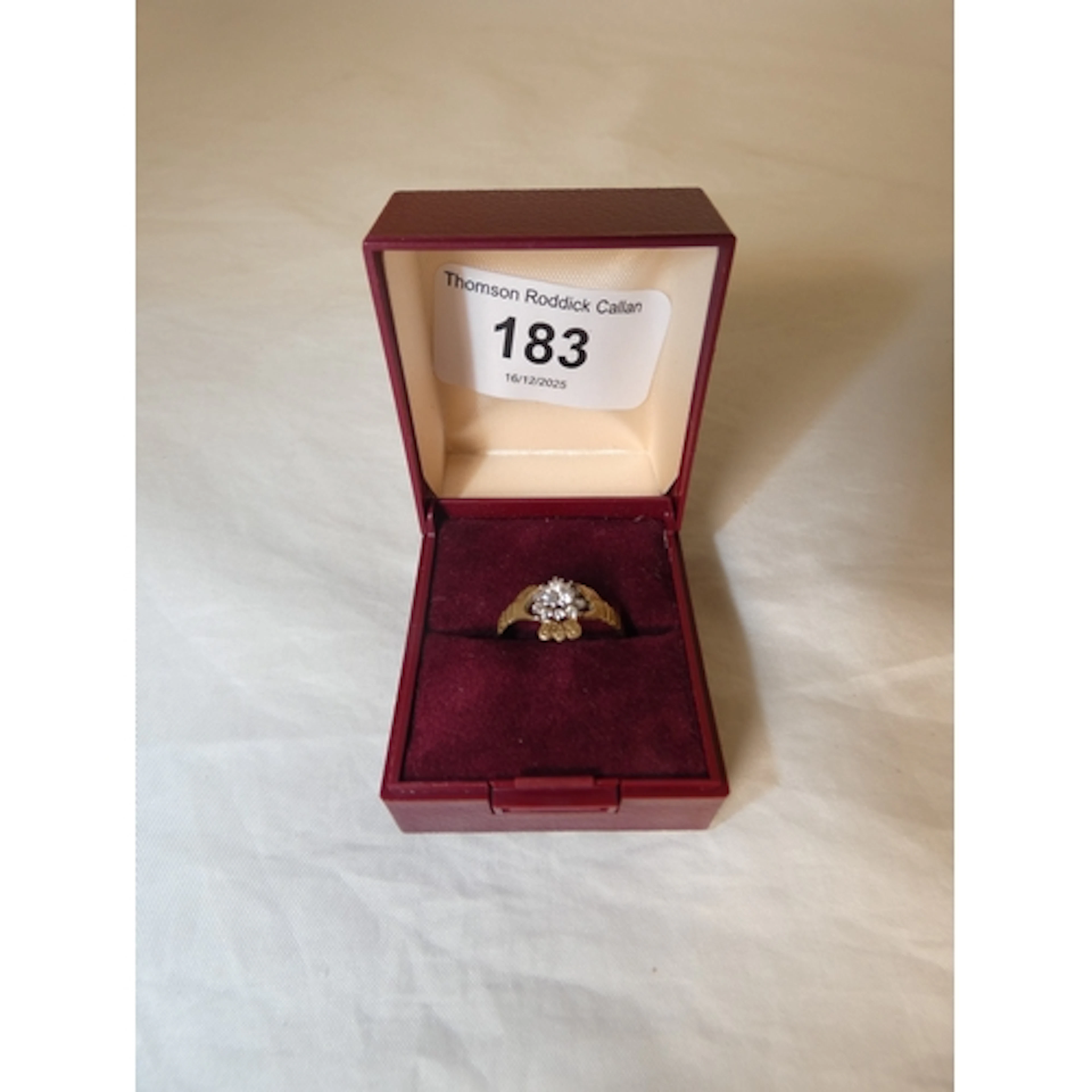9ct gold and paste friendship ring, '375', size S, 2.2g gros...