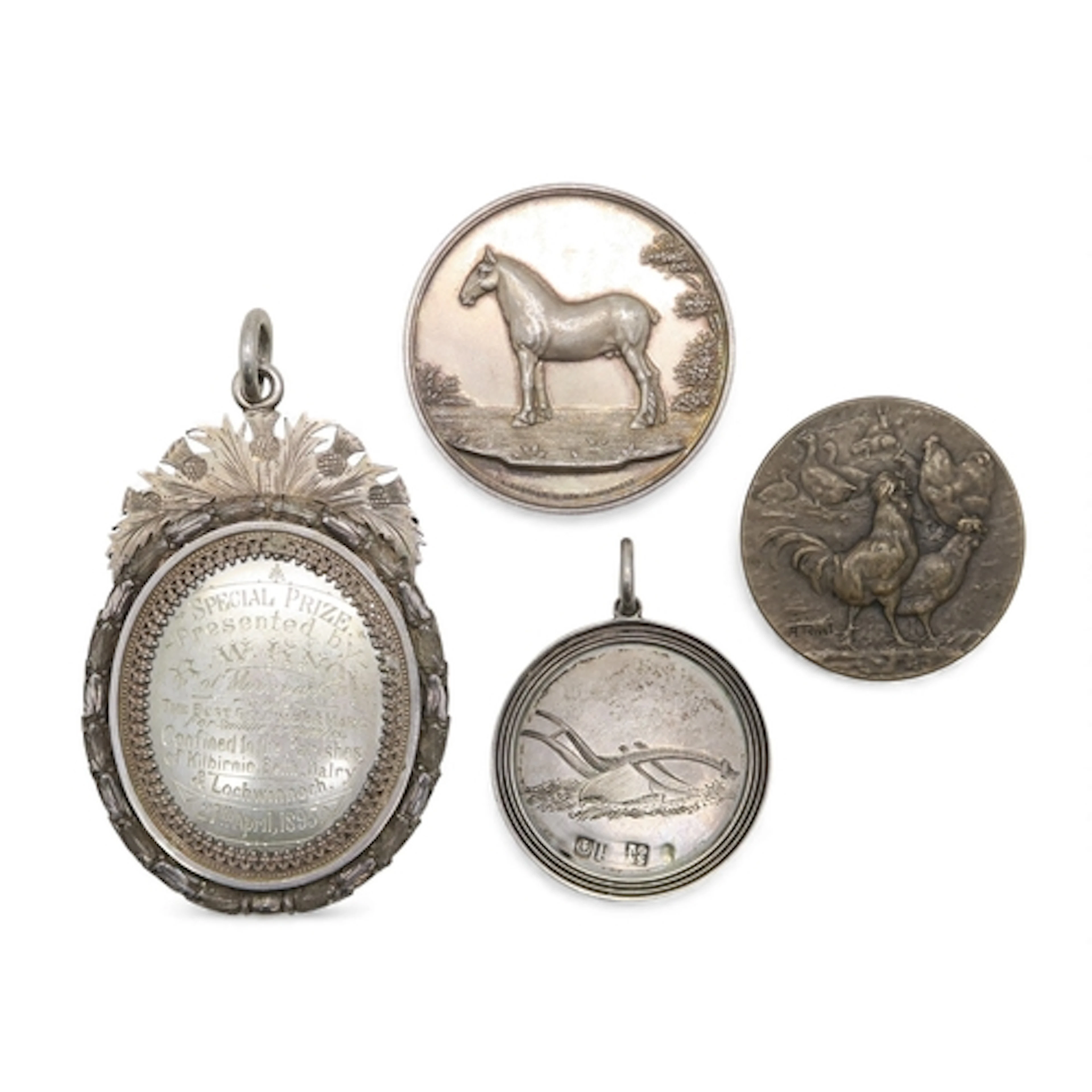 A group of agricultural medals, comprising a Georgian silver...