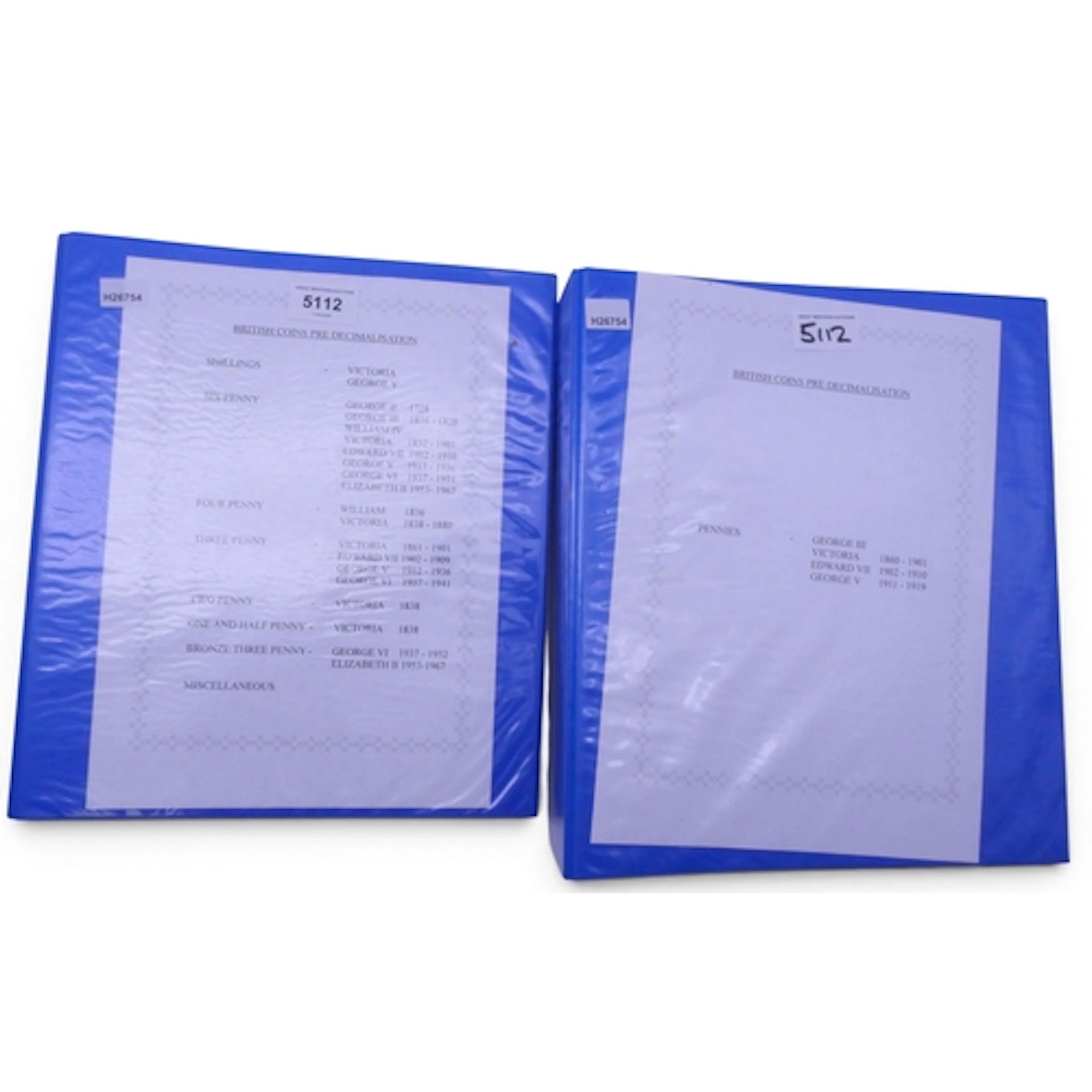 Great Britain two folders of pre-decimal coins dating from G...