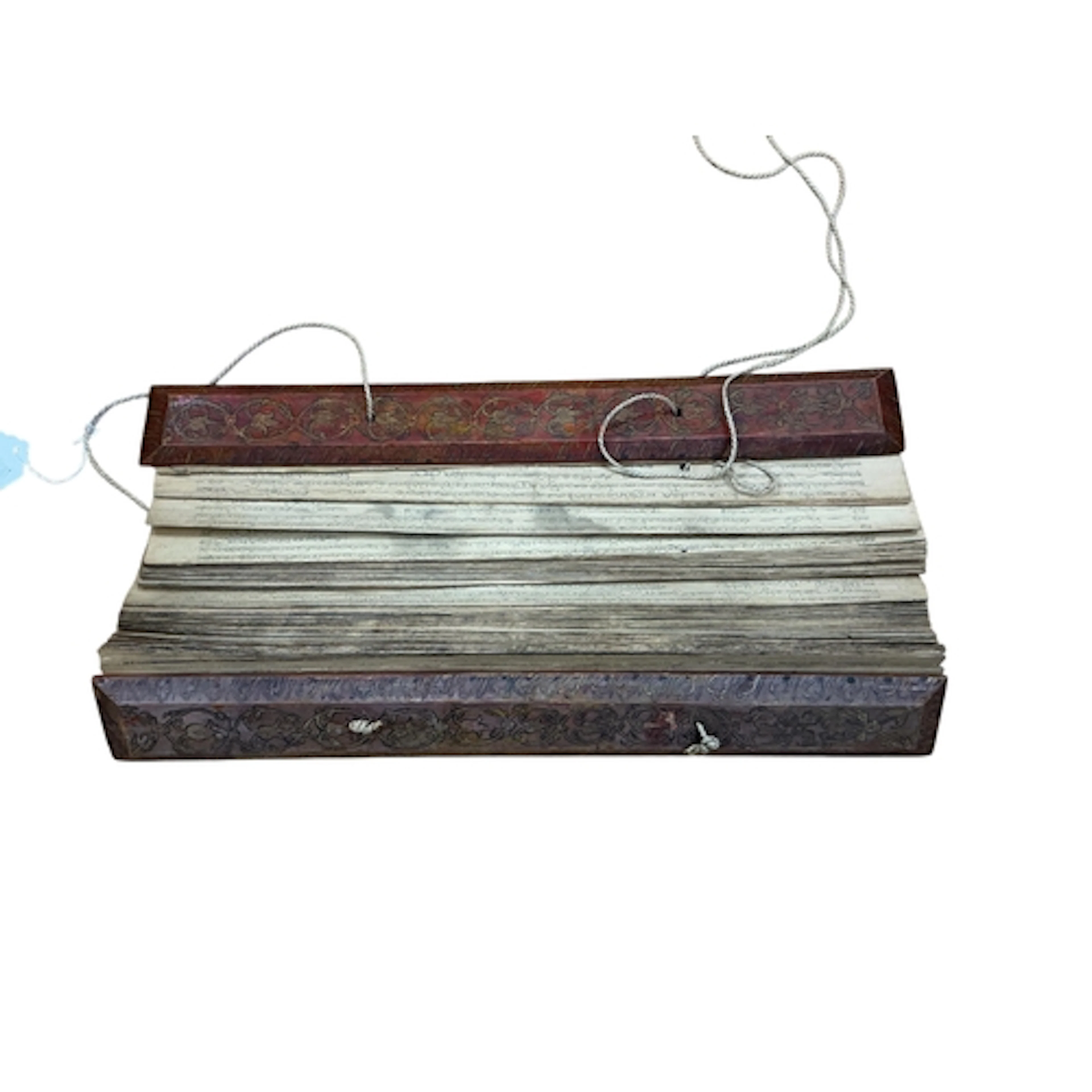 A 19th century Burmese Buddhist Sutra on palm leaves, lacque...