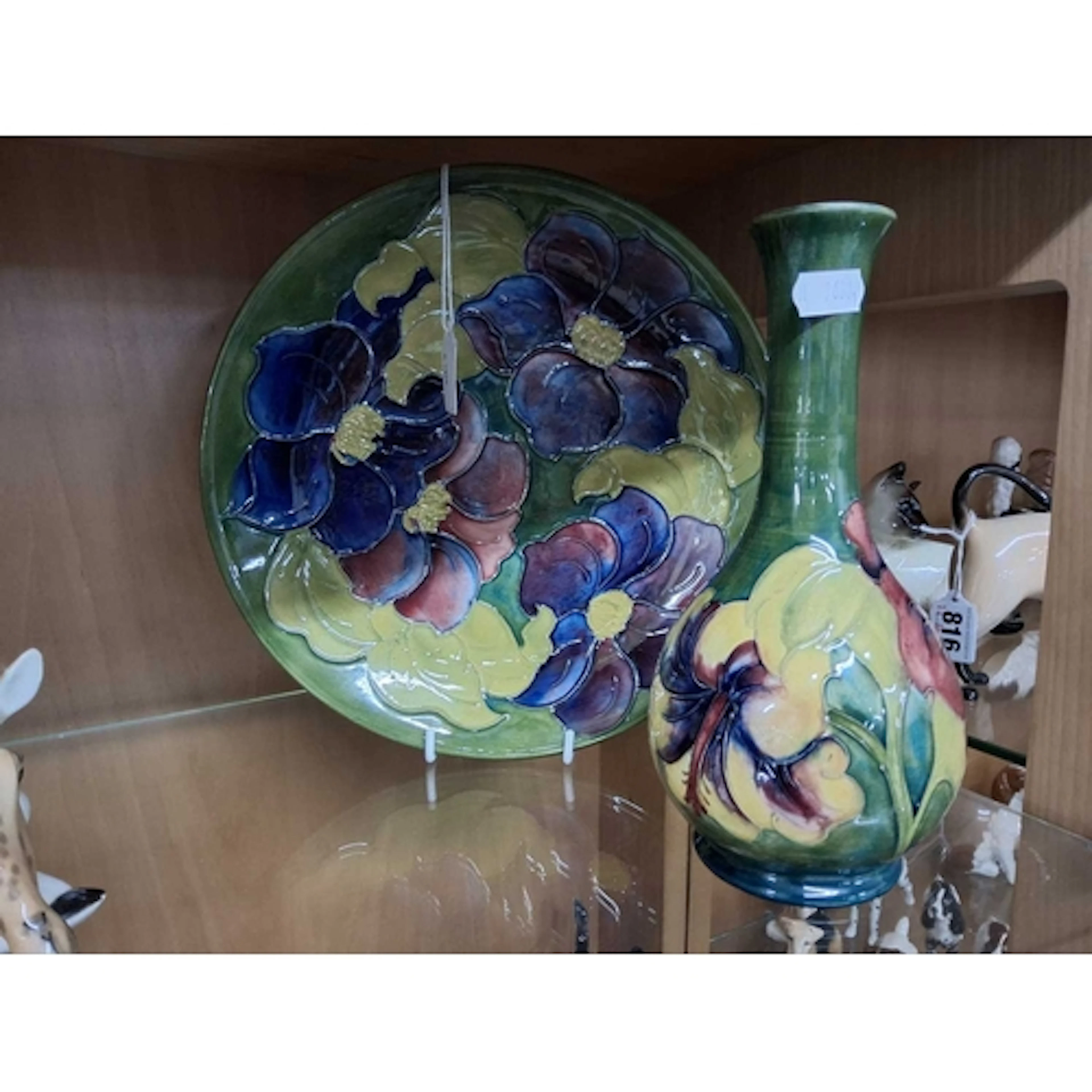 WALTER MOORCROFT FOR MOORCROFT POTTERY, A GREEN GROUND 'HIBI...
