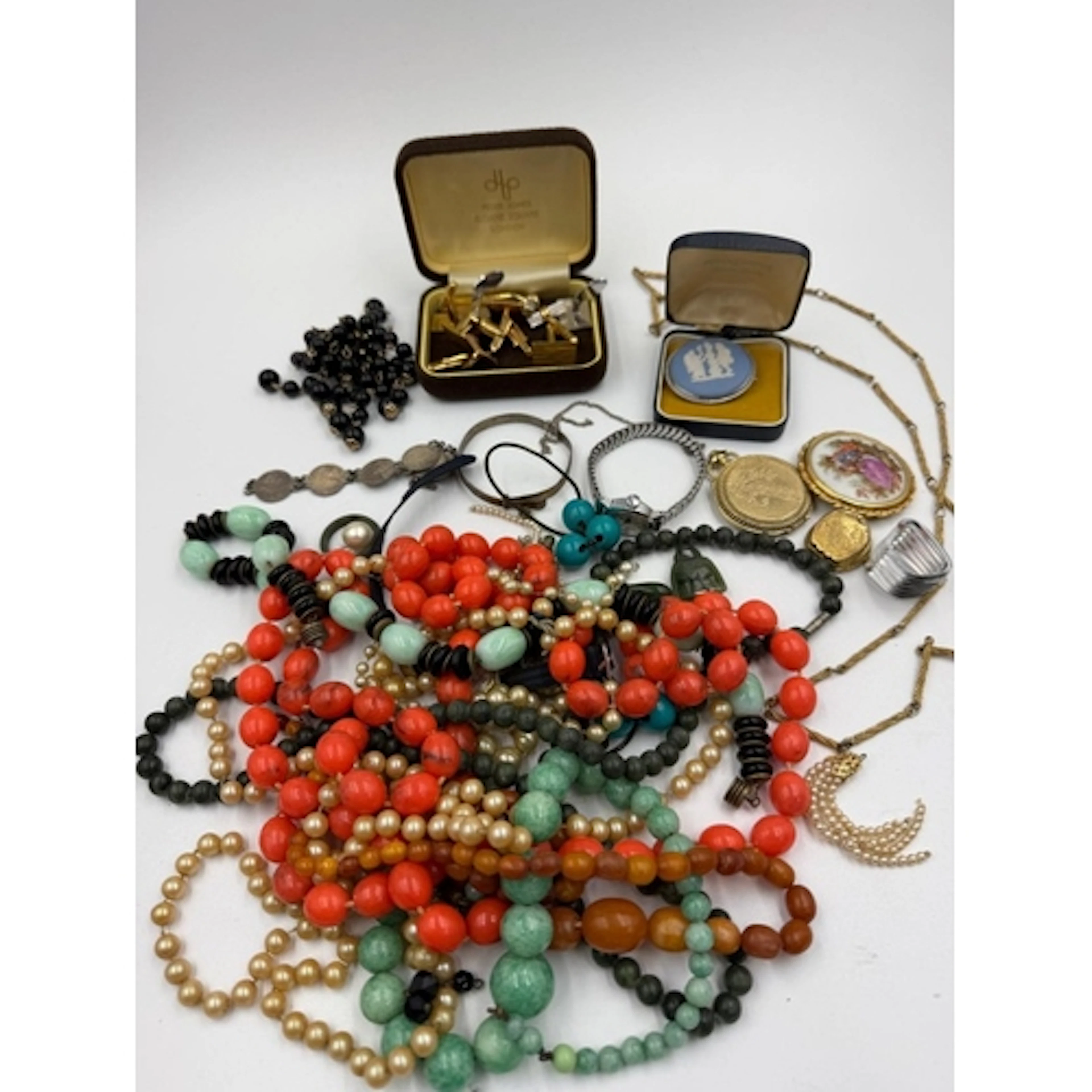 A selection of costume jewellery, various styles including b...