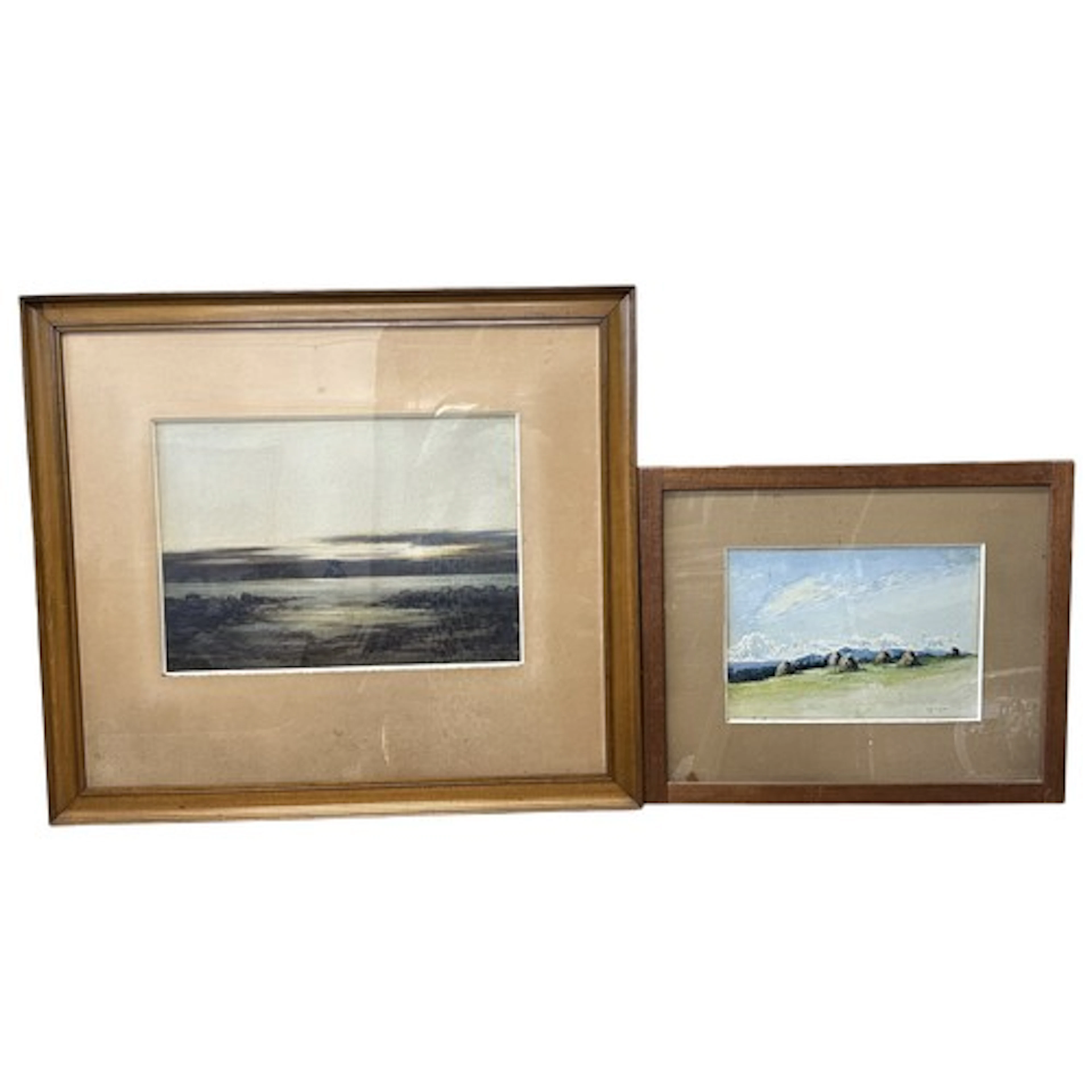 A coastal landscape at dusk, mixed media, signed indistinctl...