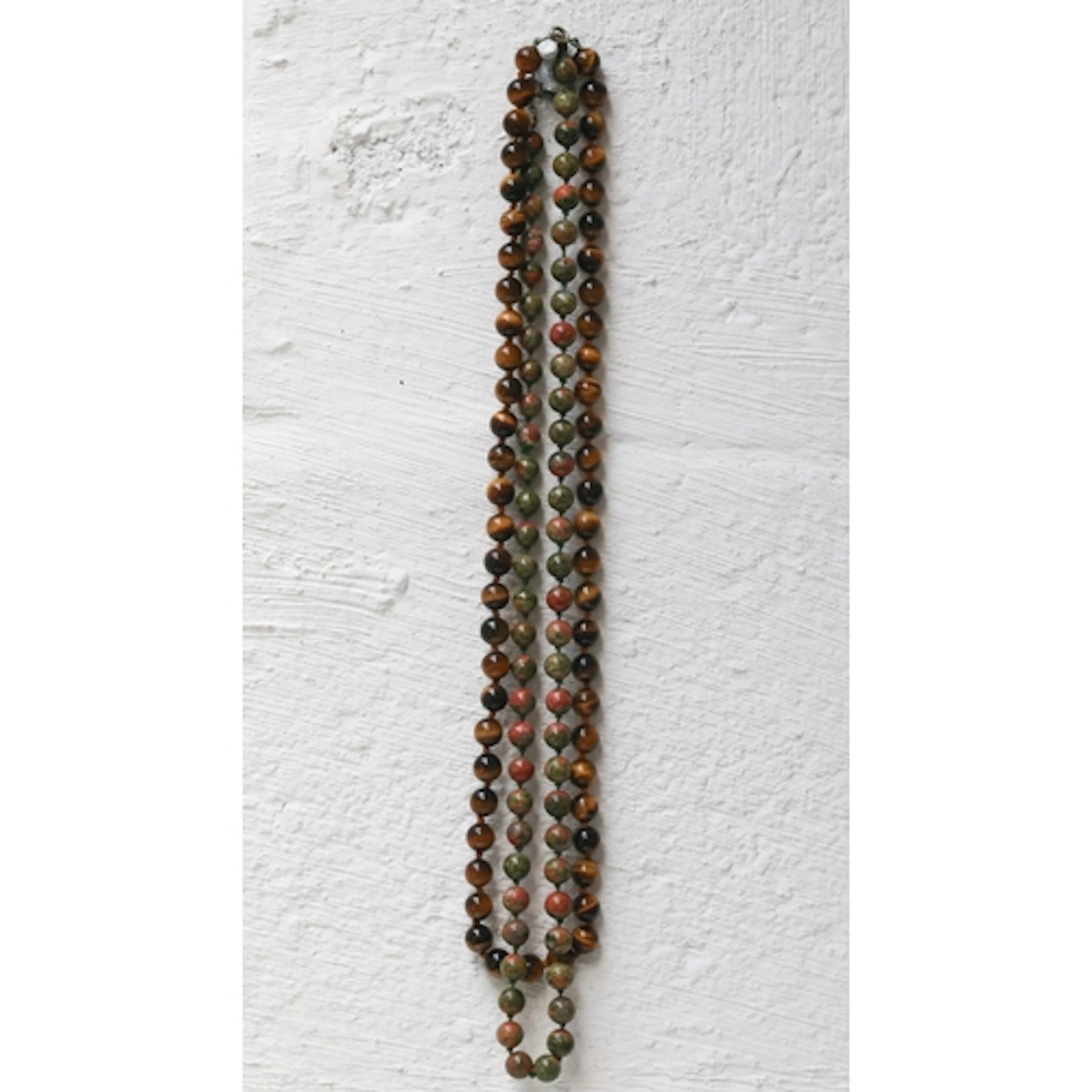 Tigers Eye Bead Necklace 60cm Long and Unakite Bead Necklace...