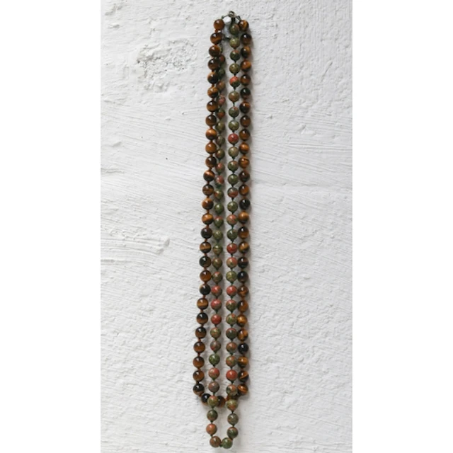 Tigers Eye Bead Necklace 60cm Long and Unakite Bead Necklace...