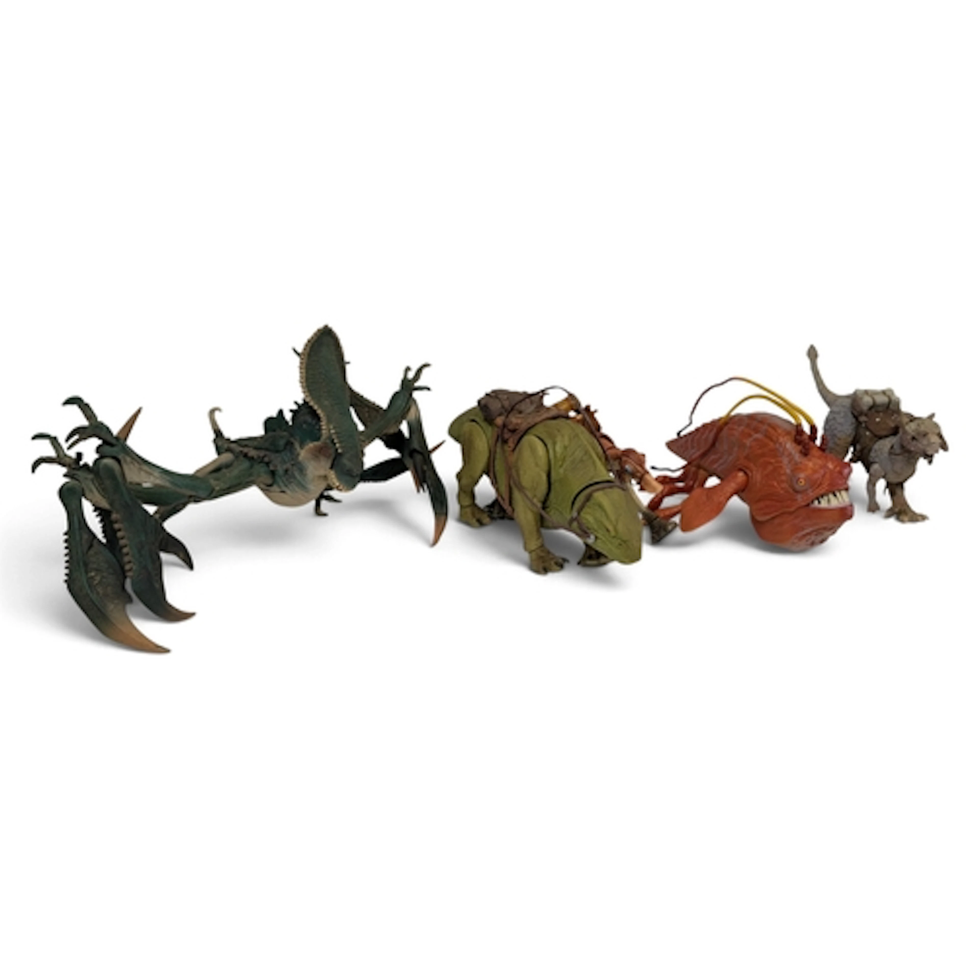 5 x assorted Star Wars creatures: Tauntaun, Acklay Arena Bat...