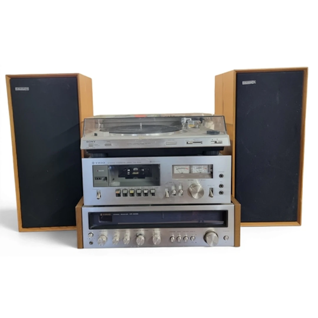 A Vintage Trio Stereo Receiver with a Trio Stereo Set Record...