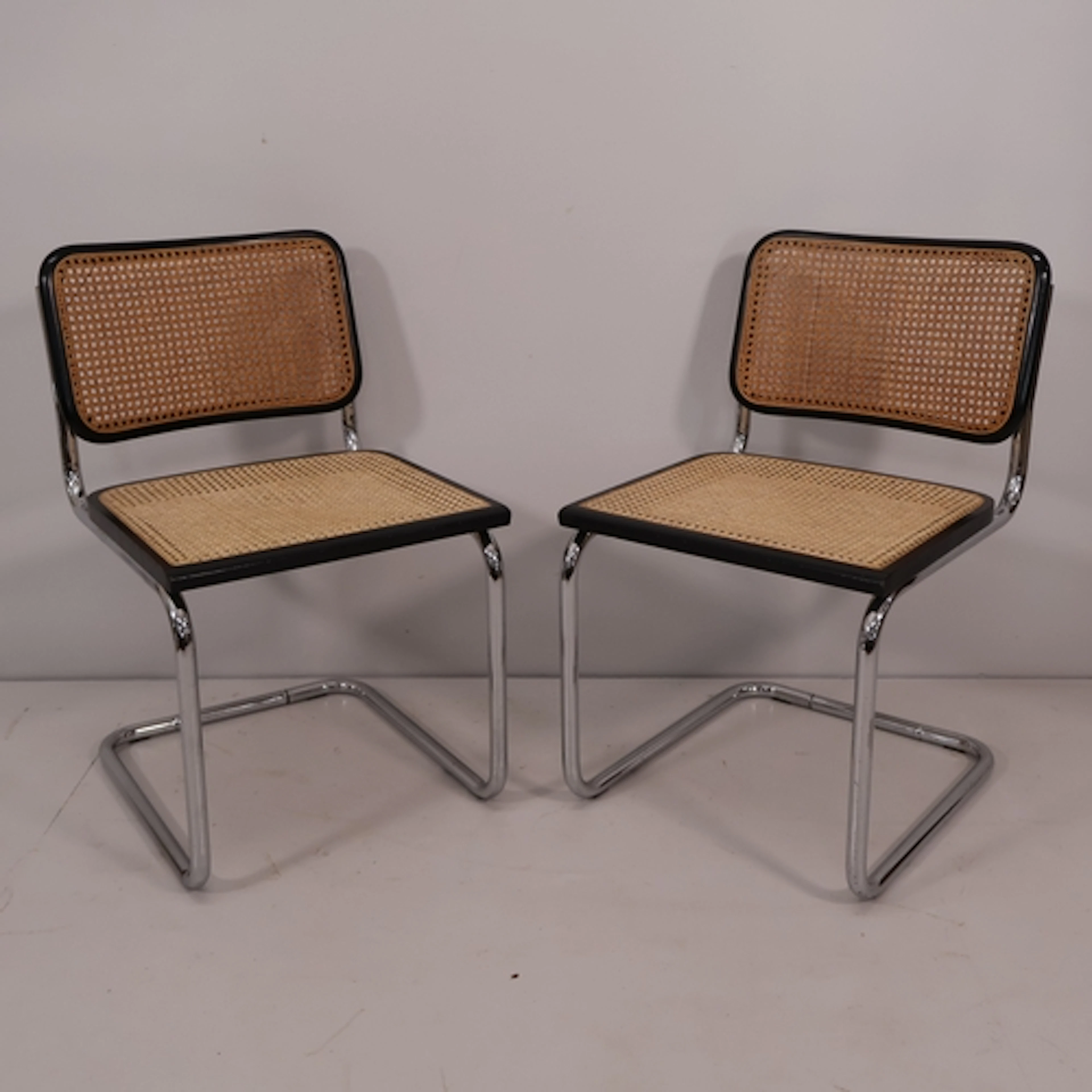 A pair of vintage cantilever shaped 'Cesca' chairs in the ma...